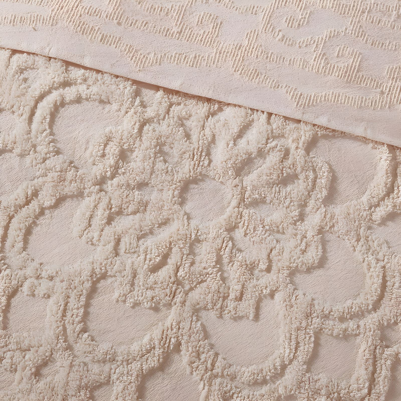 Laetitia Tufted Chenille Cotton Medallion Fringe Coverlet Set