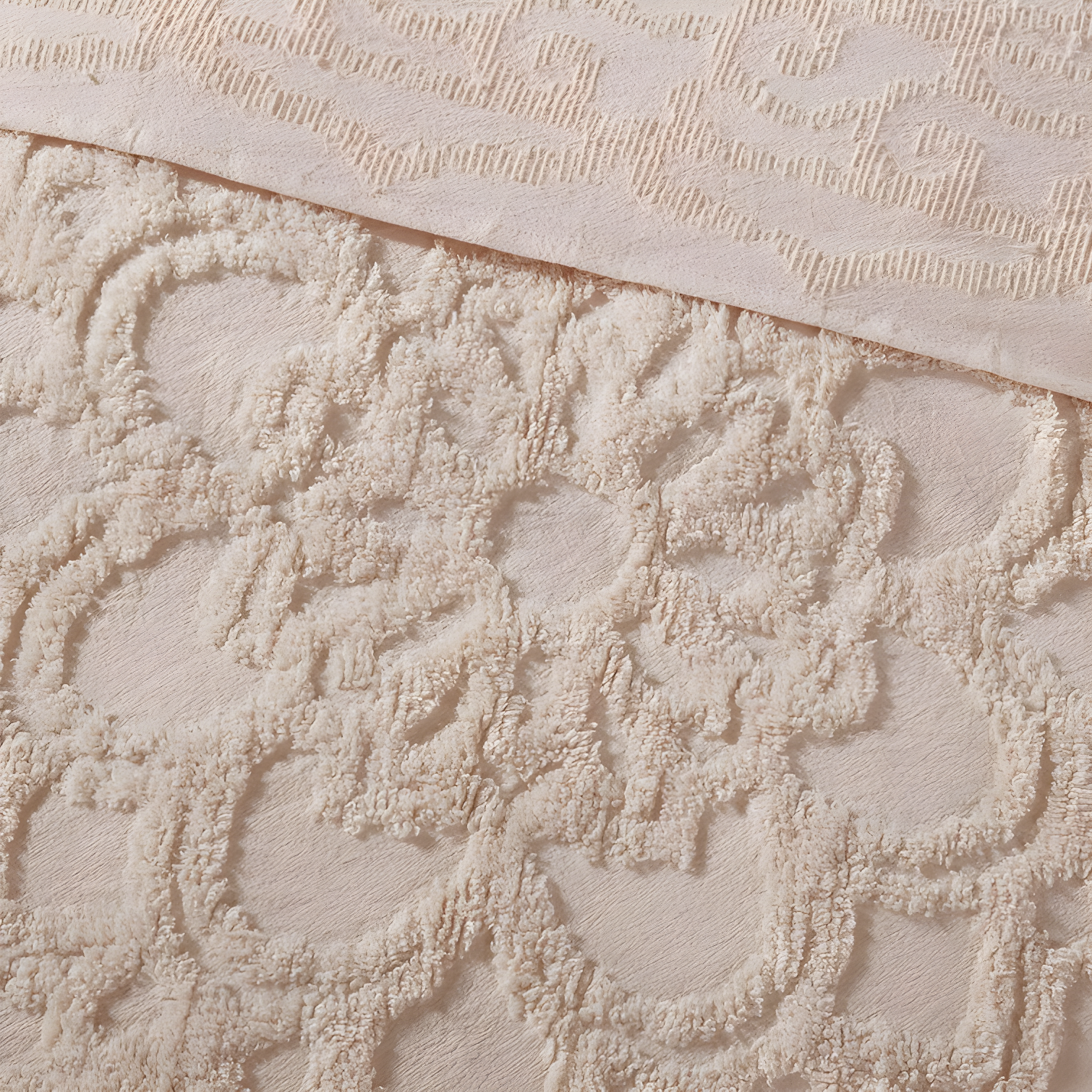 Laetitia Tufted Chenille Cotton Medallion Fringe Coverlet Set