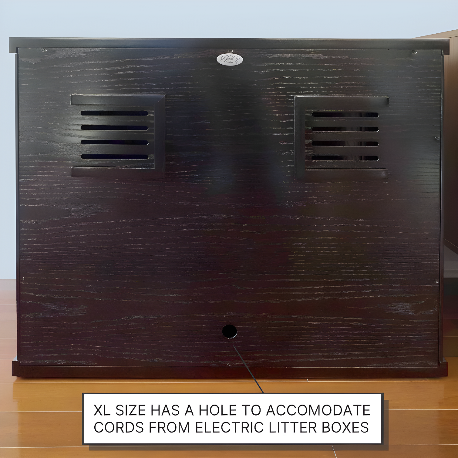 The Refined Litter Box - Wood Cat Litter Box Enclosure Cabinet with Drawer, Modern Style
