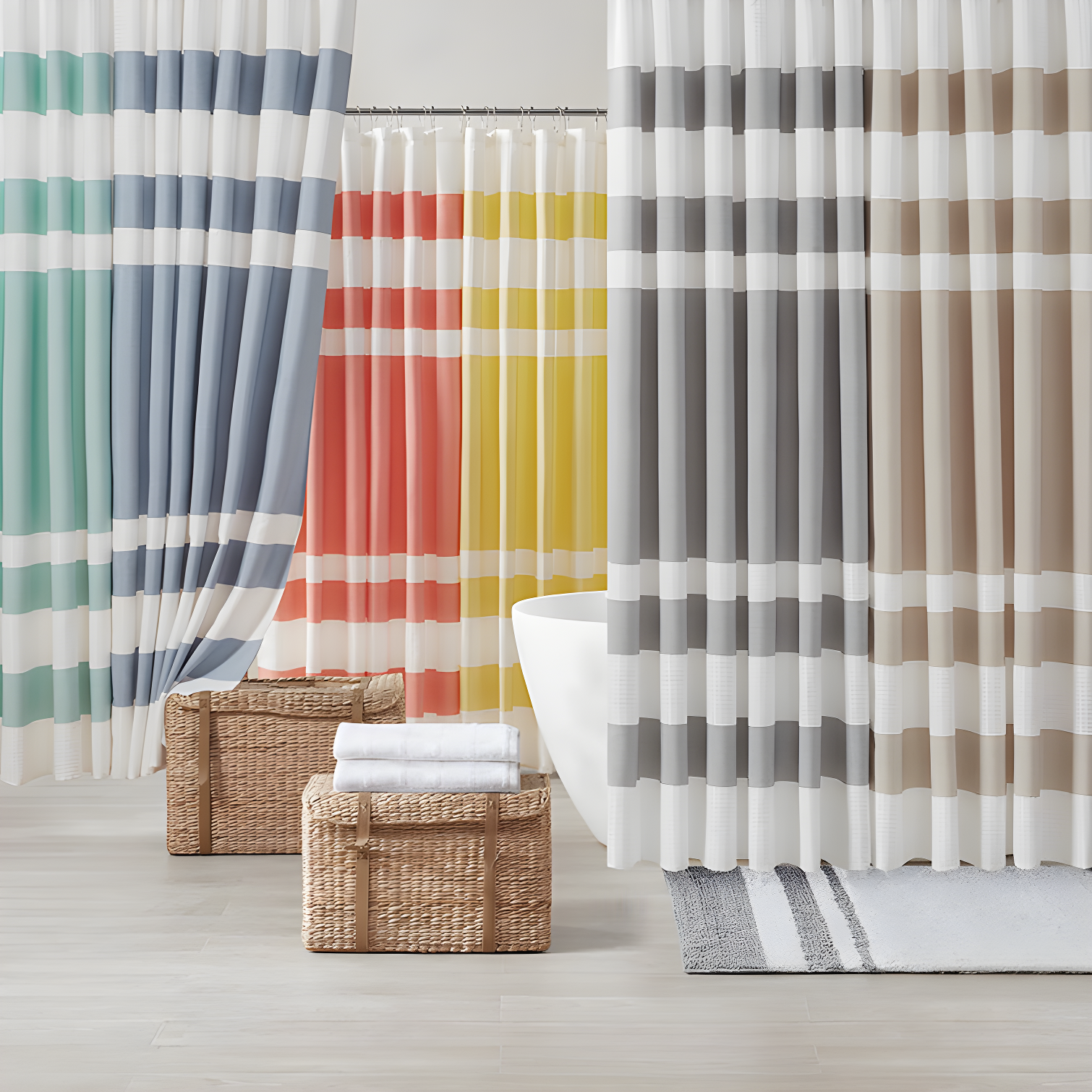 Spa Waffle Shower Curtain with 3M Treatment