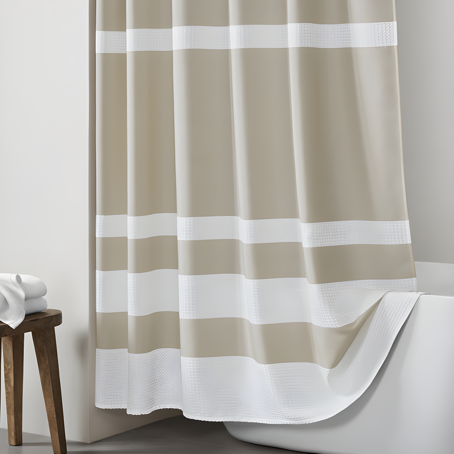 Spa Waffle Shower Curtain with 3M Treatment