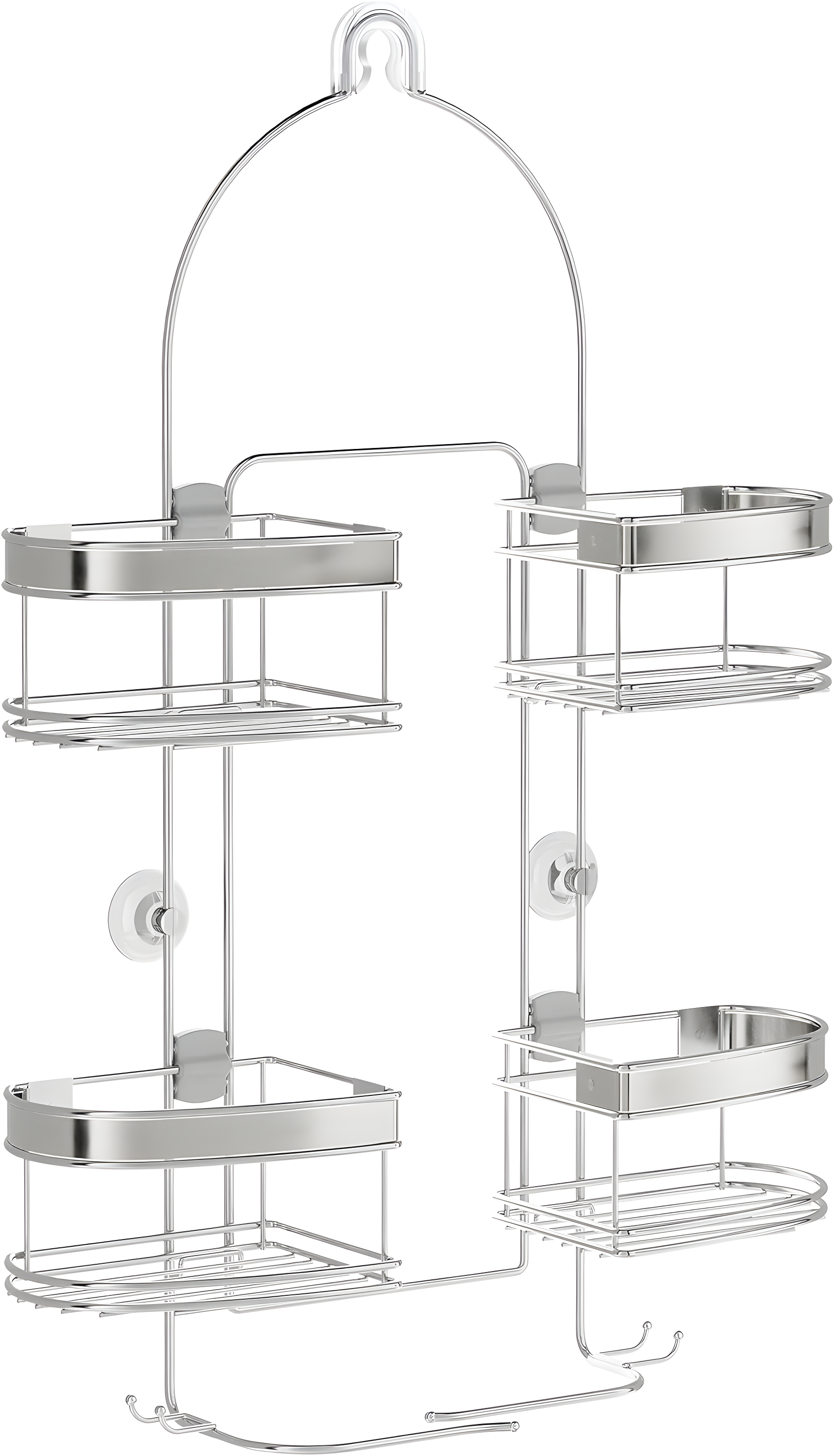 zenna home 7546nsp, expandable over-the-showerhead caddy, chrome