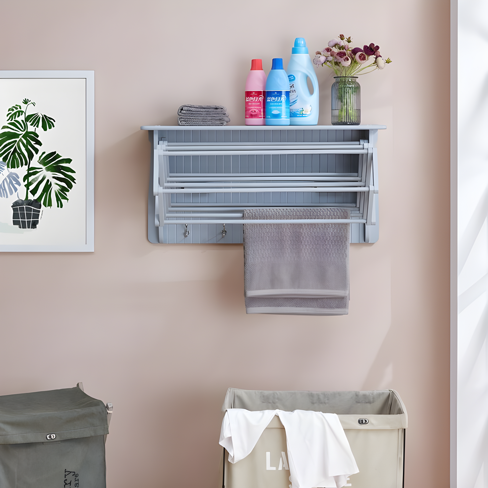 Latitude Run® Collapsible Accordion Wall Mounted Drying Rack & Reviews | Wayfair