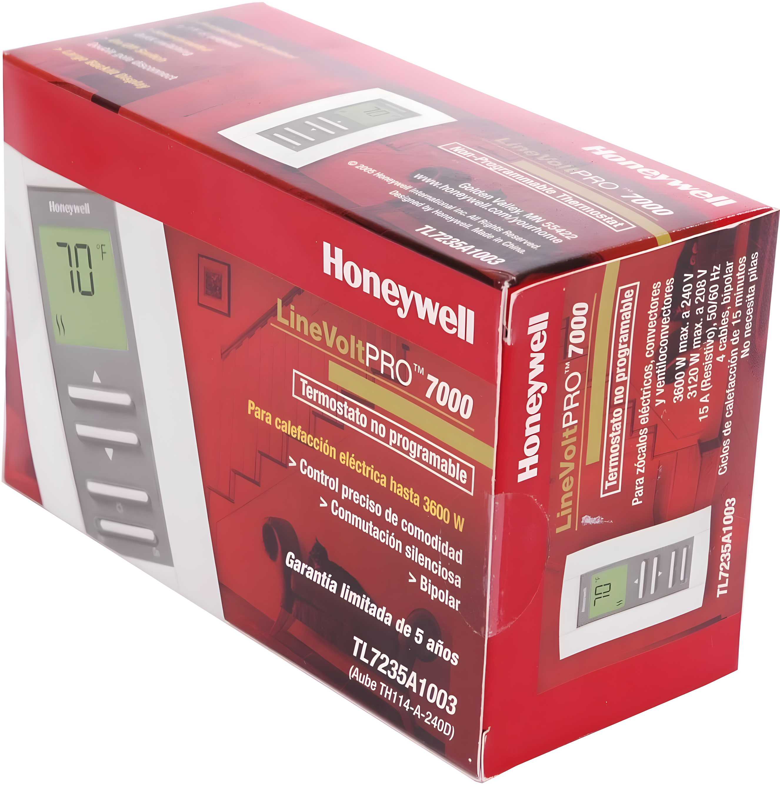 Honeywell Home Line Volt NP Digital Tstat Heat,122/32F TL7235A1003