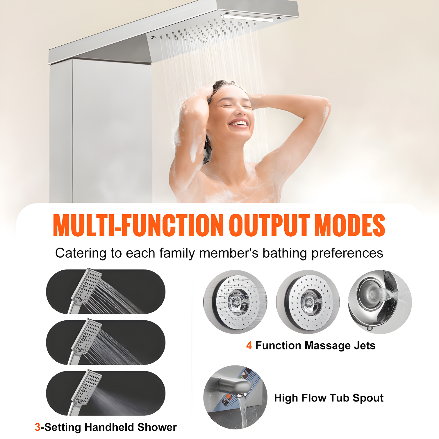 52'' Shower Panel with Handheld Shower Head