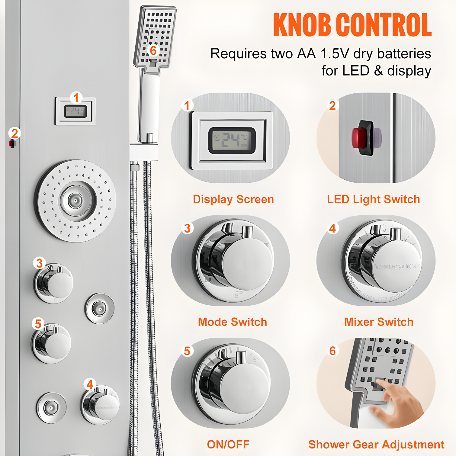 52'' Shower Panel with Handheld Shower Head