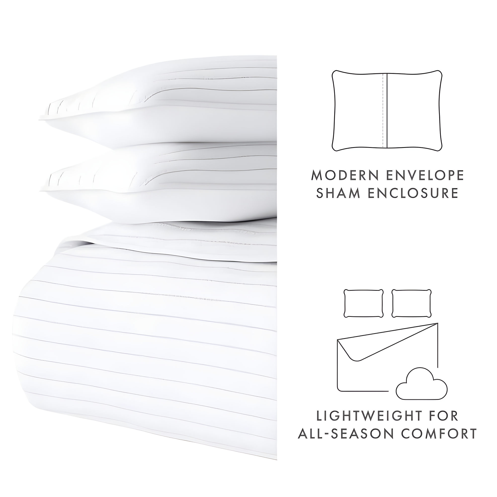 Becky Cameron Becky Cameron Lightweight All Season Stripe Stitch Quilt Set with Shams