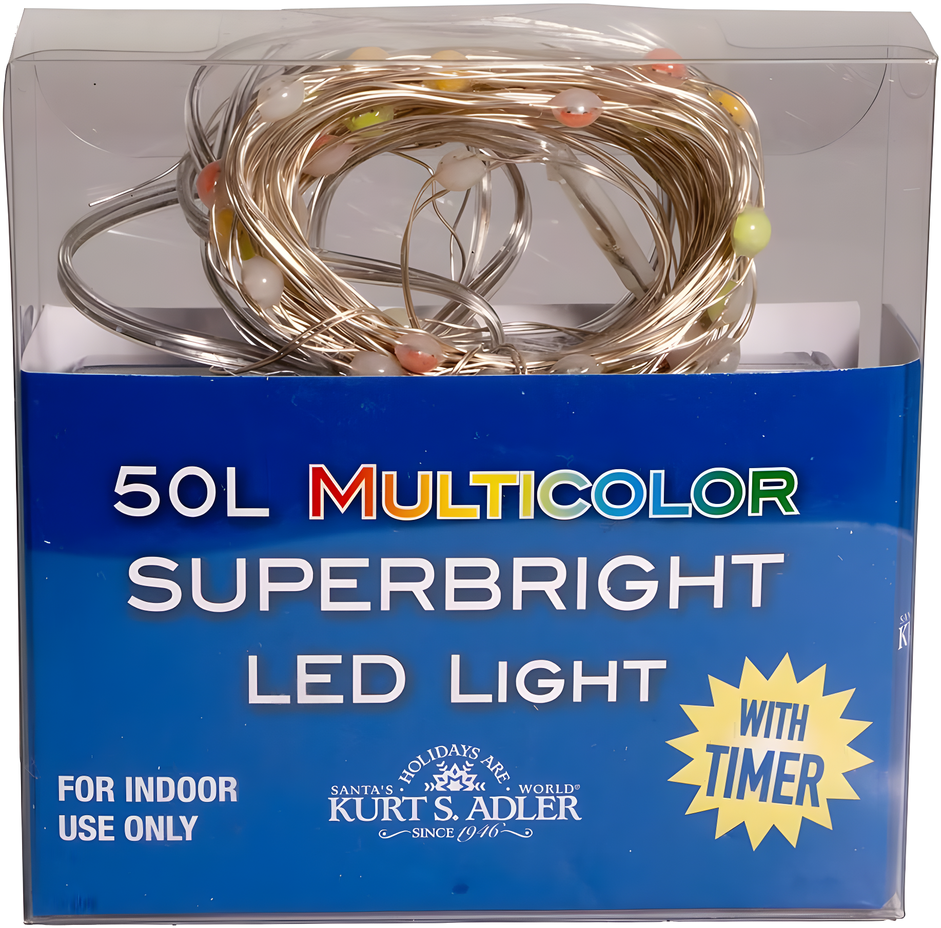 Kurt S. Adler 50-Light Battery-Operated Multi-Color Superbright LED Light Set