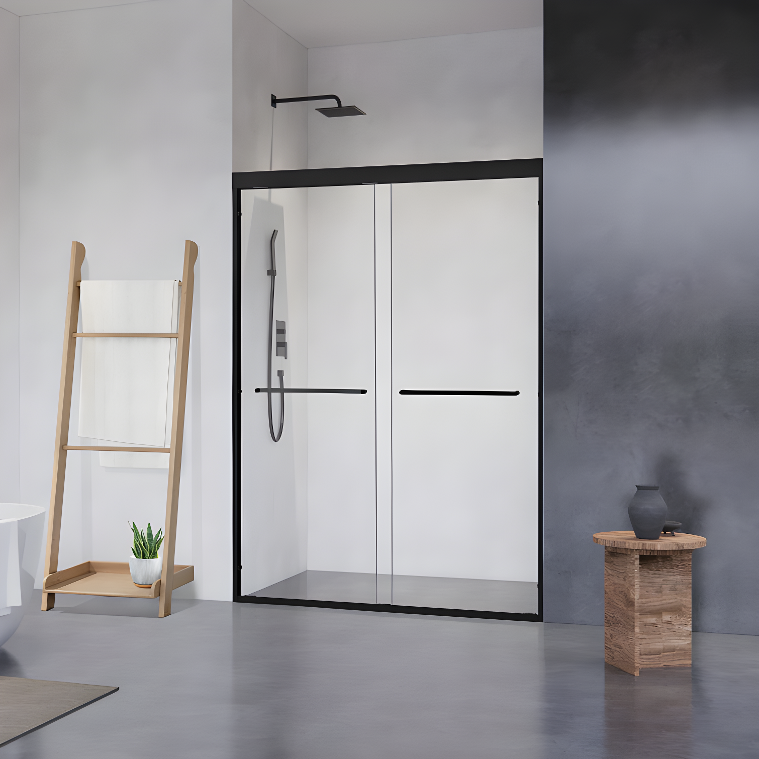 Ennis 48" W x 76" H By Pass Framed Shower Door with Clear Glass