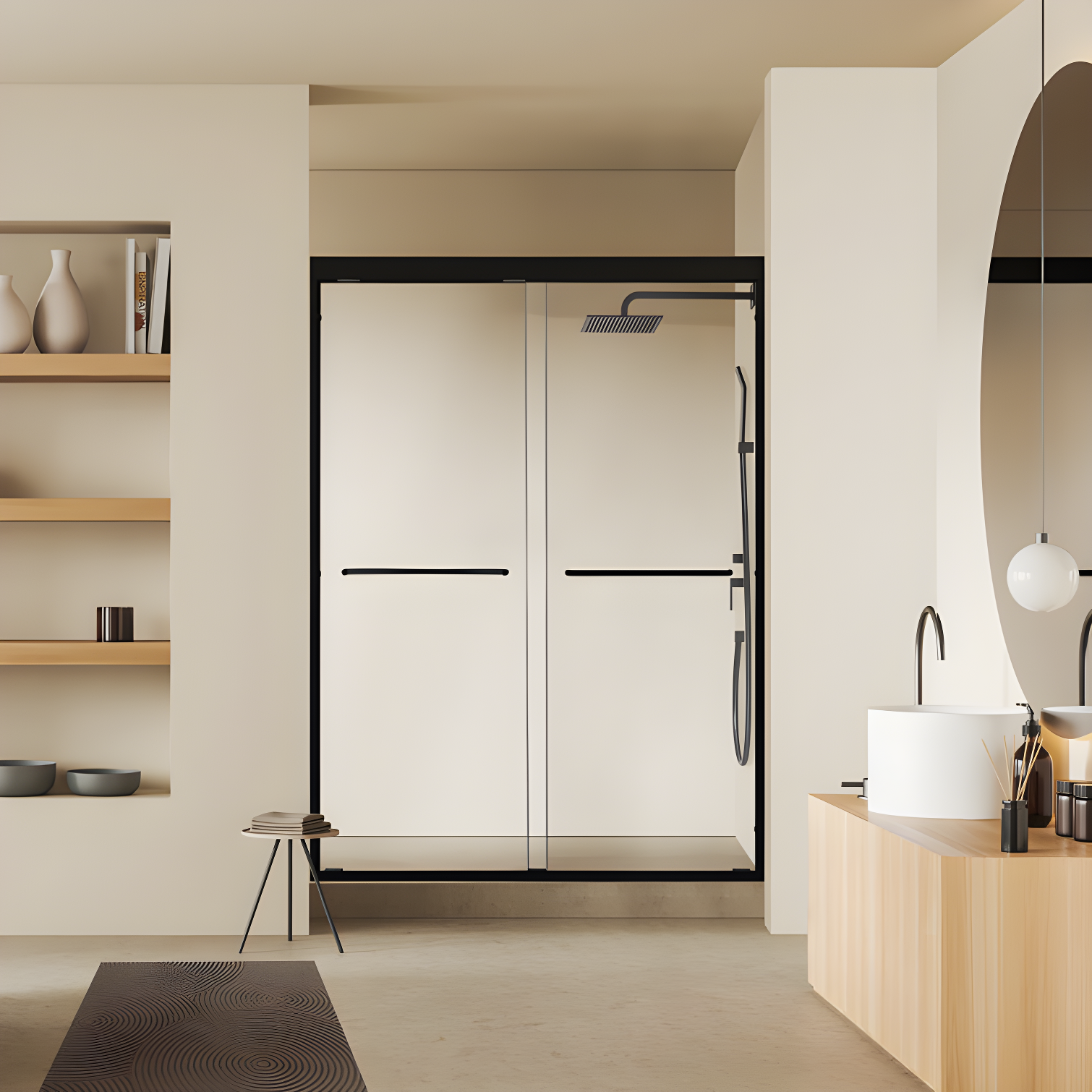Ennis 48" W x 76" H By Pass Framed Shower Door with Clear Glass