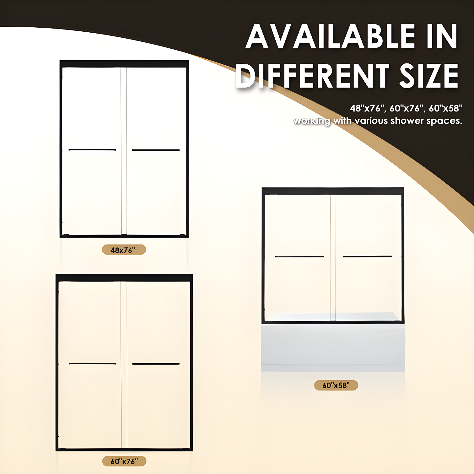Ennis 48" W x 76" H By Pass Framed Shower Door with Clear Glass