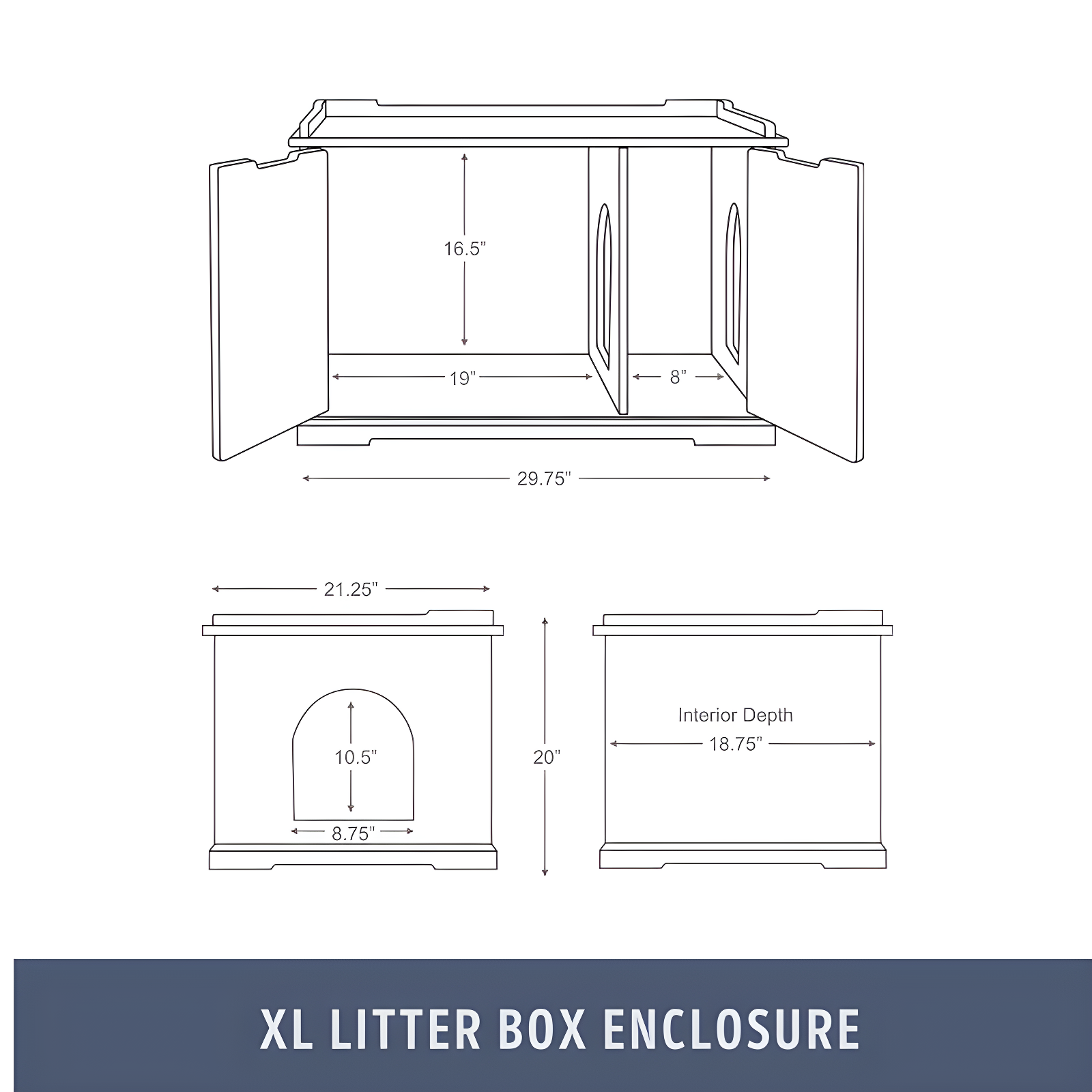 TRIXIE TRIXIE XL Furniture Style Litter Box Enclosure and Pet Home, Hidden Cat Litter Box