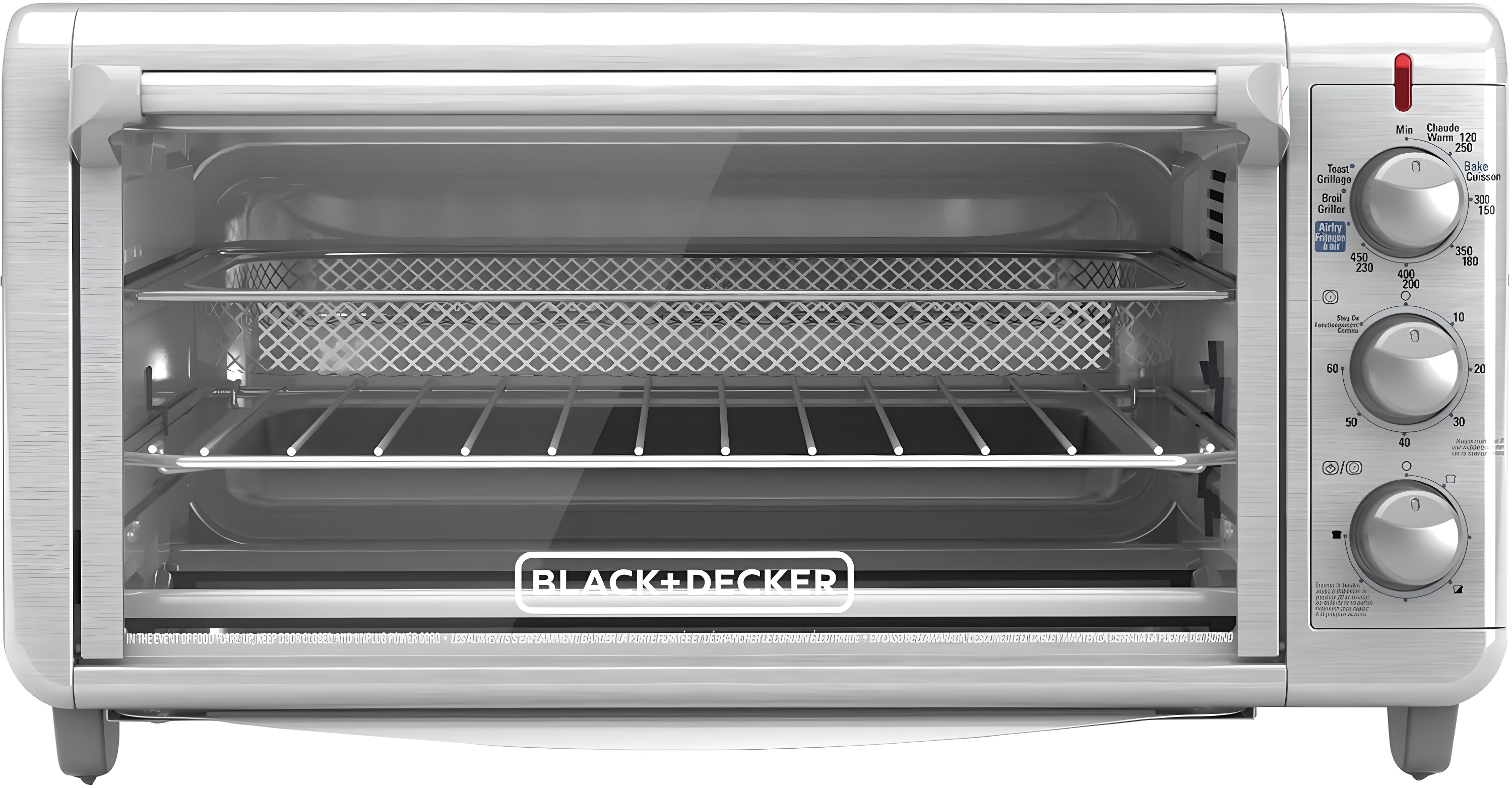 BLACK+DECKER BLACK+DECKER Crisp 'N Bake Air Fry Toaster Oven, 8-Slice, 5 Cooking Functions, 60 Minute Timer, Stainless Steel