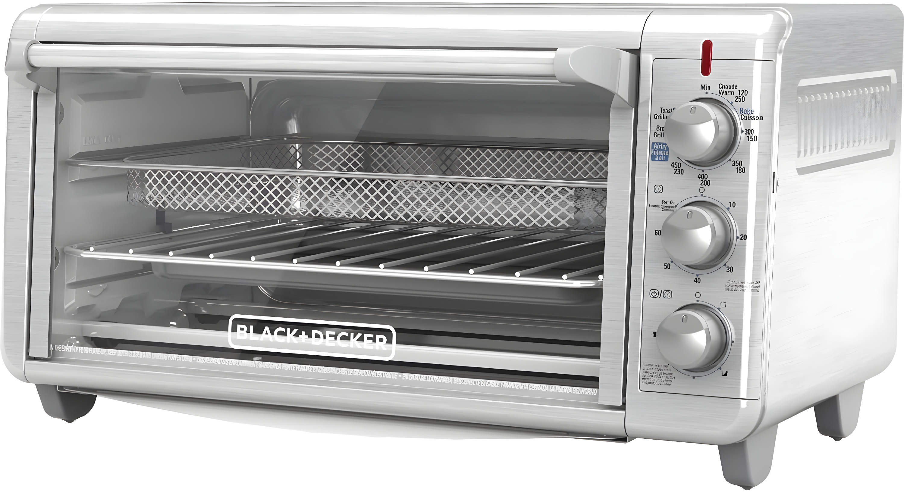 BLACK+DECKER BLACK+DECKER Crisp 'N Bake Air Fry Toaster Oven, 8-Slice, 5 Cooking Functions, 60 Minute Timer, Stainless Steel