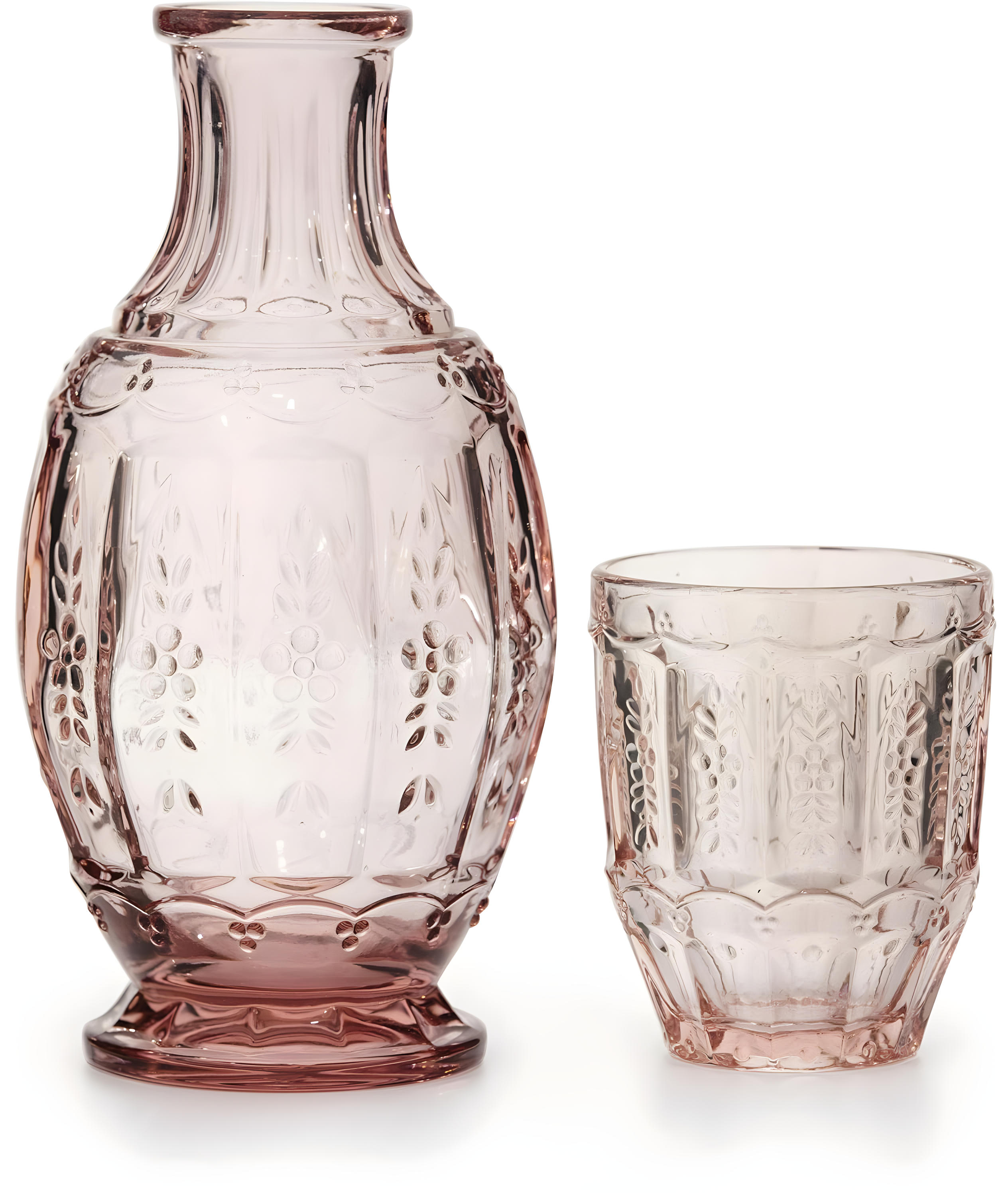 Elle Decor 2-Piece Carafe and Cup Set, Vintage Pink | Wayfair