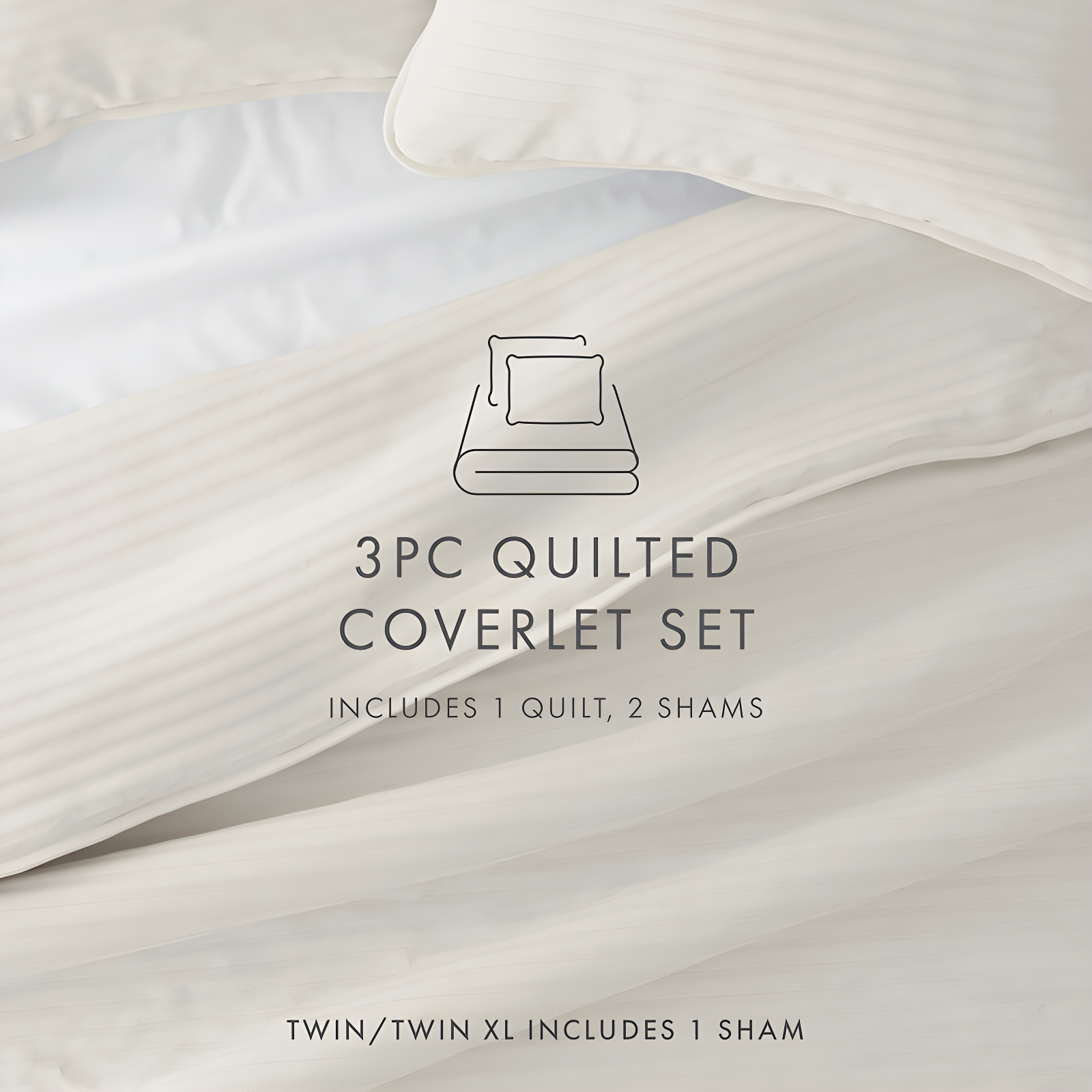 Becky Cameron Becky Cameron Lightweight All Season Stripe Stitch Quilt Set with Shams