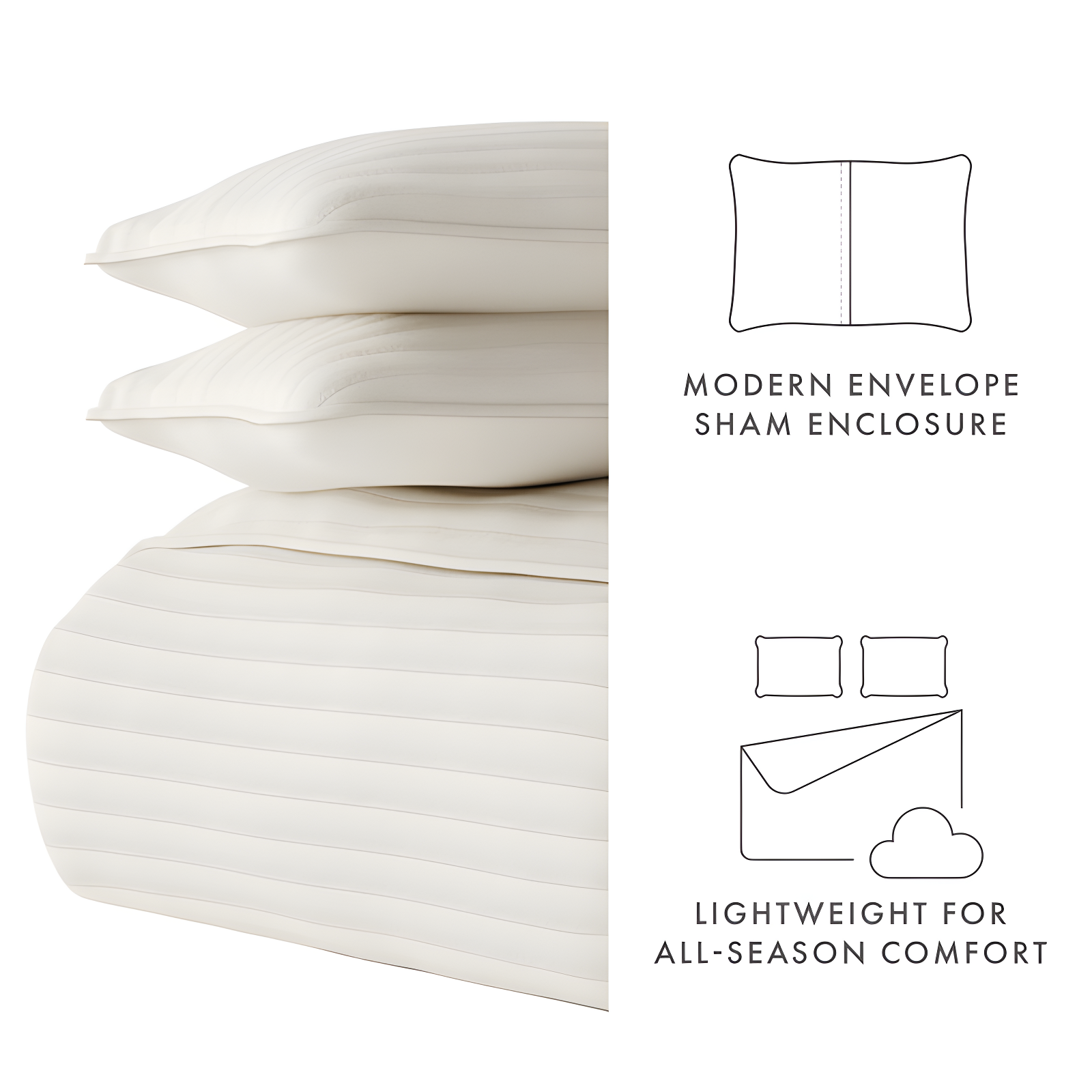 Becky Cameron Becky Cameron Lightweight All Season Stripe Stitch Quilt Set with Shams