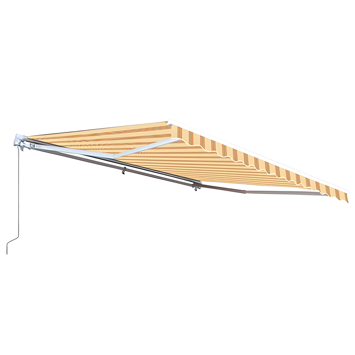 Motorized Retractable White Frame Patio Awning