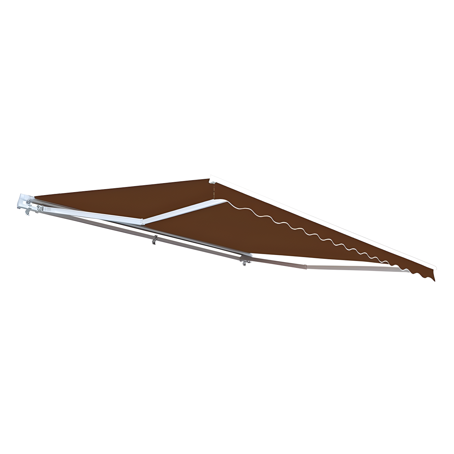 Motorized Retractable White Frame Patio Awning