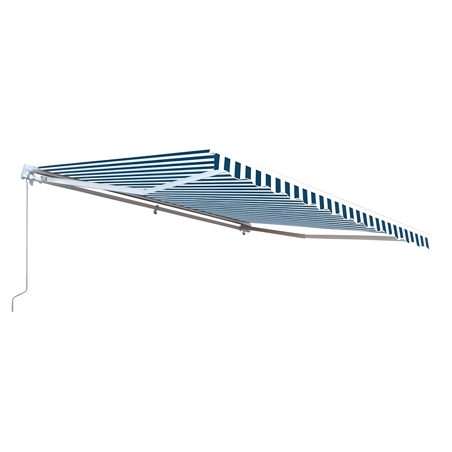 Motorized Retractable White Frame Patio Awning