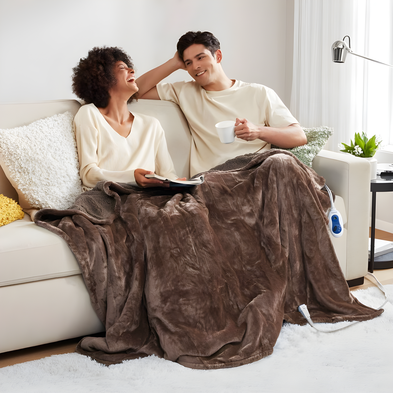 Beautyrest Beautyrest Heated Microlight to Berber Throw