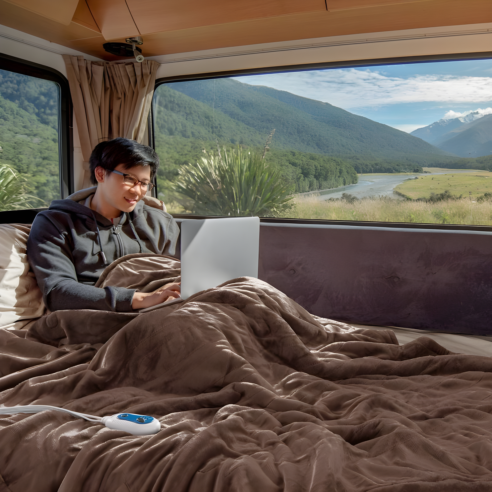 Beautyrest Beautyrest Heated Microlight to Berber Throw