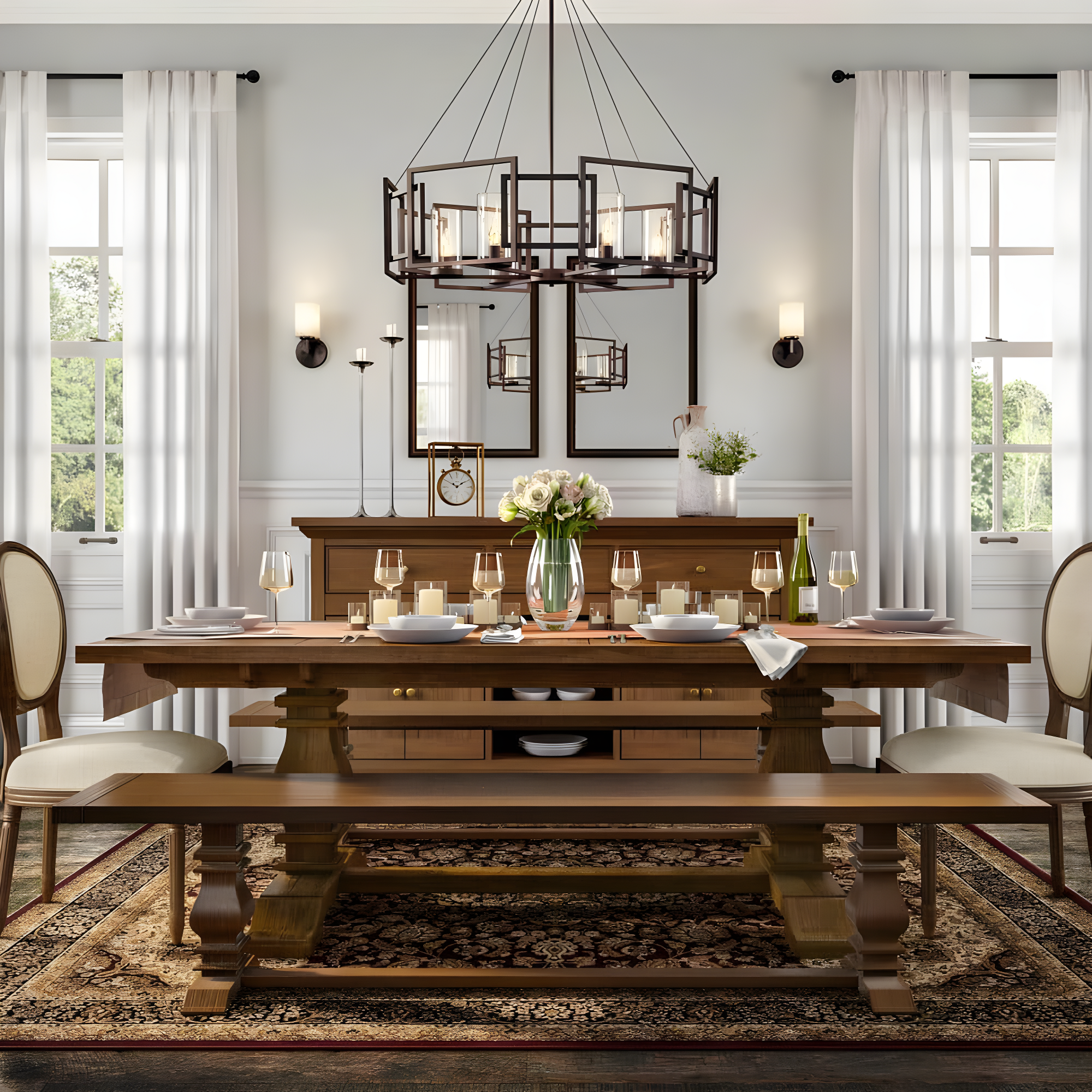 Set of 2 (108"x50") Belgian Pinch Pleats Sheer Window Curtain Panel Ivory - Exclusive Home: Modern Off-White Decor