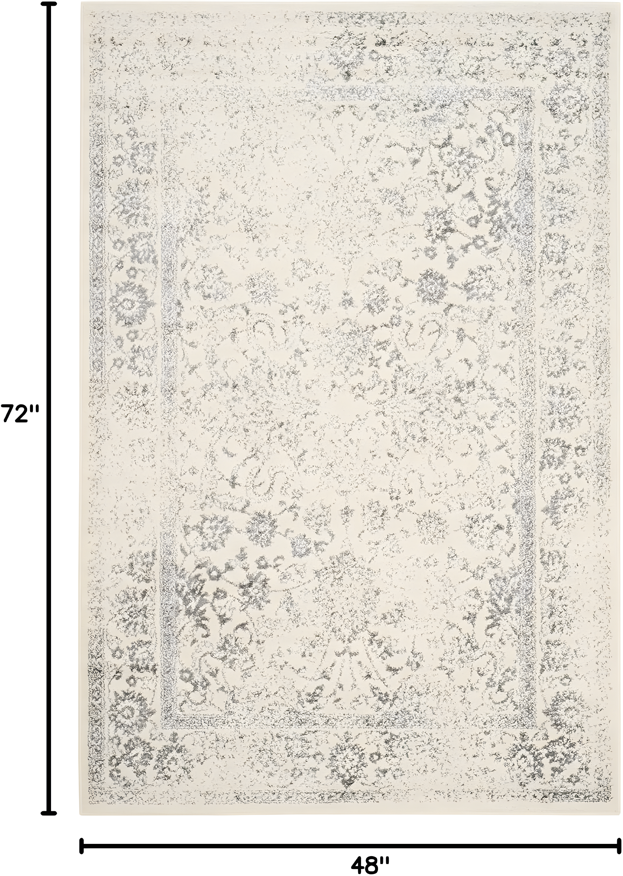 Adirondack ADR109 Machine Made Indoor Area Rug - Ivory/Silver - 4'x6' - Safavieh