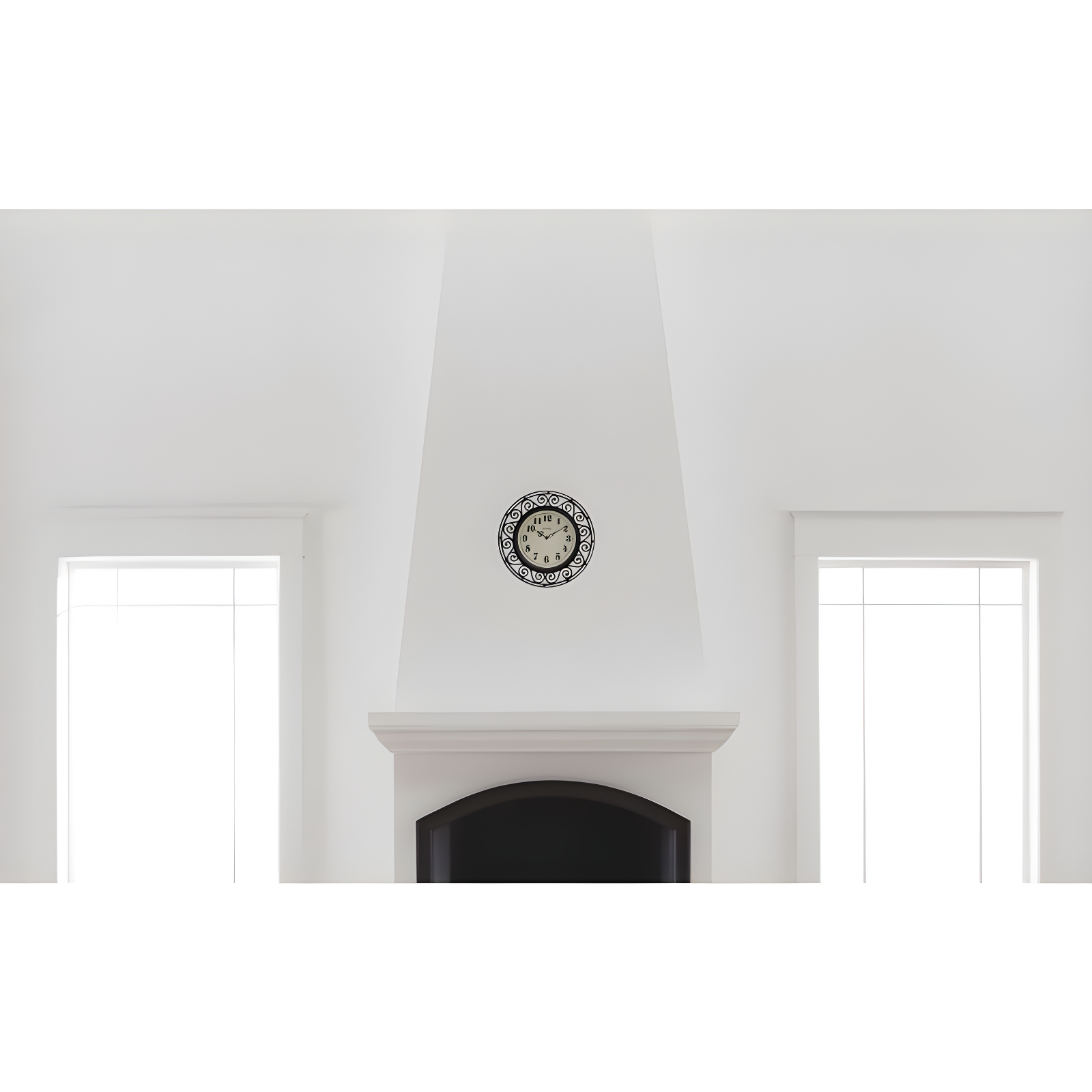 12" Wrought Iron Style Round Wall Clock Black/Bronze-Westclox: Vintage Design, Quartz Movement, Indoor Use