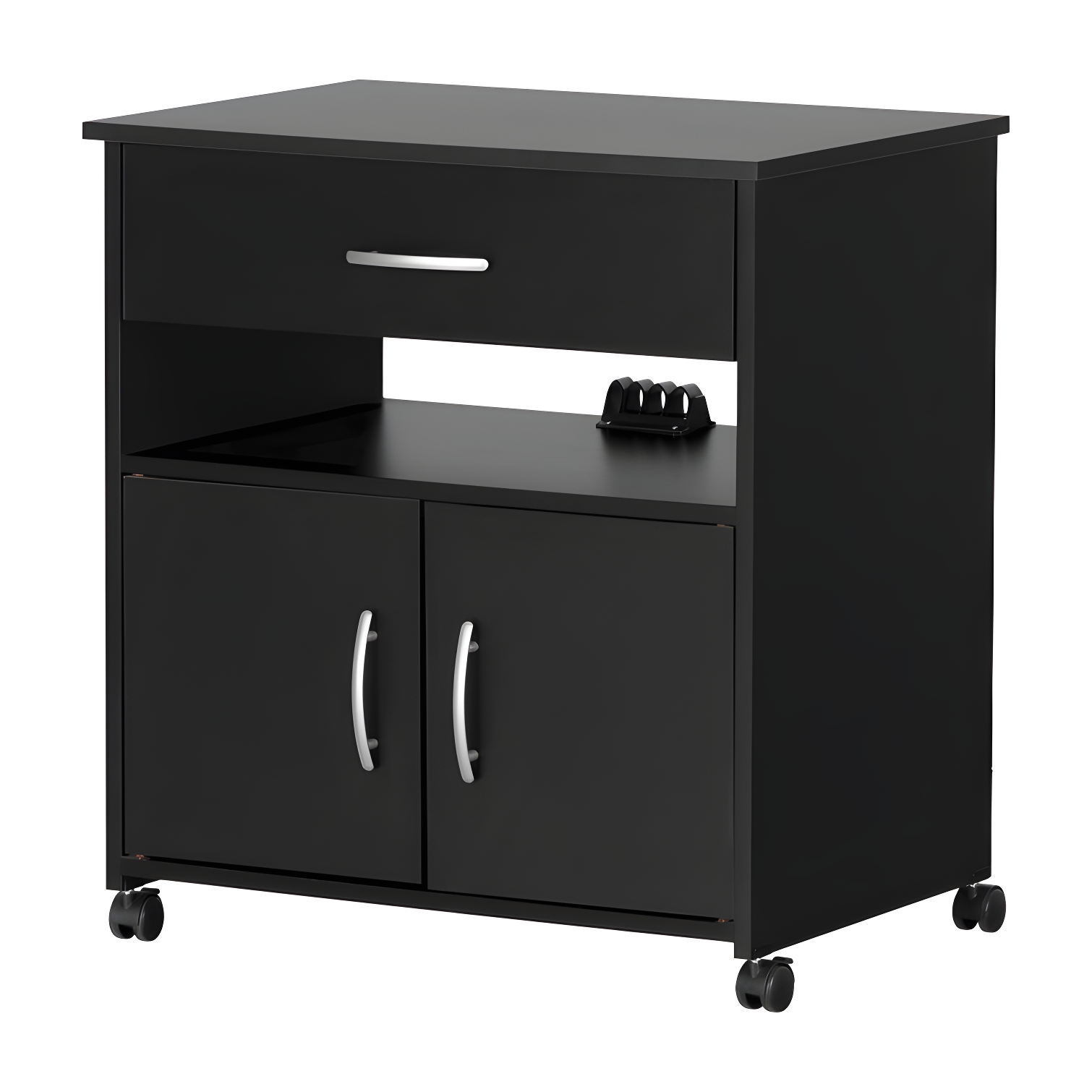 South Shore Axess 29.25'' H x 26.75'' W 2 - Cabinet Utility Cart with Wheels