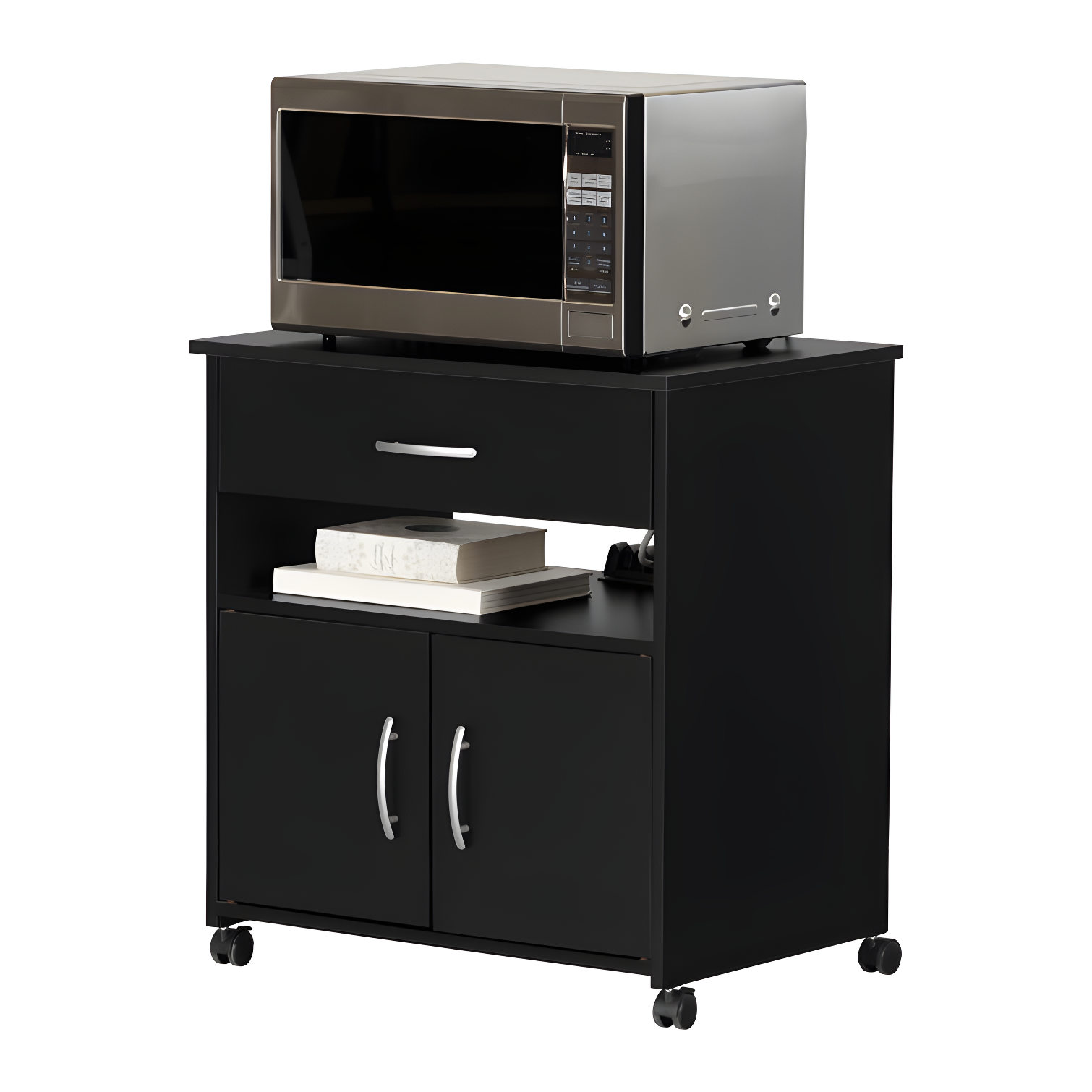 South Shore Axess 29.25'' H x 26.75'' W 2 - Cabinet Utility Cart with Wheels