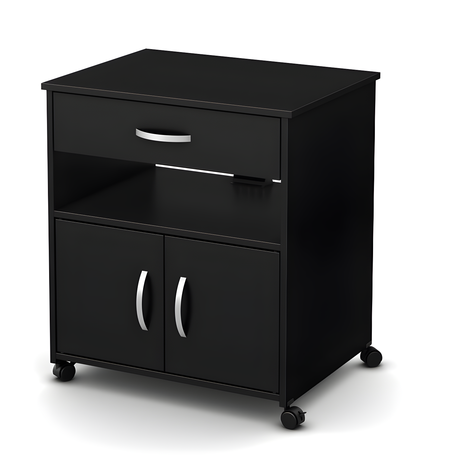 South Shore Axess 29.25'' H x 26.75'' W 2 - Cabinet Utility Cart with Wheels