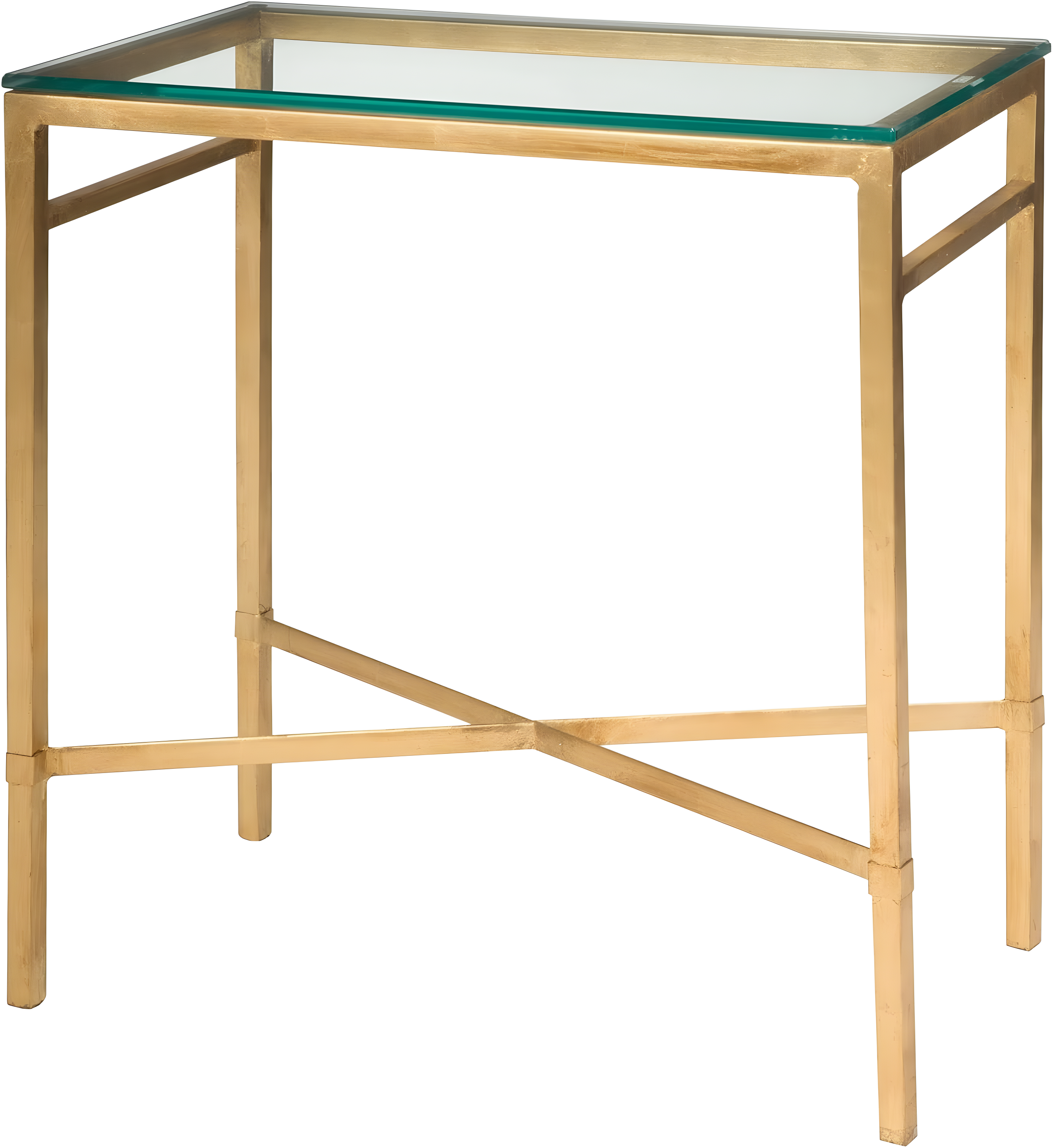 Viggo Antique Silver Glass Side Table - AMH8300B - Silver/Glass - Safavieh Couture