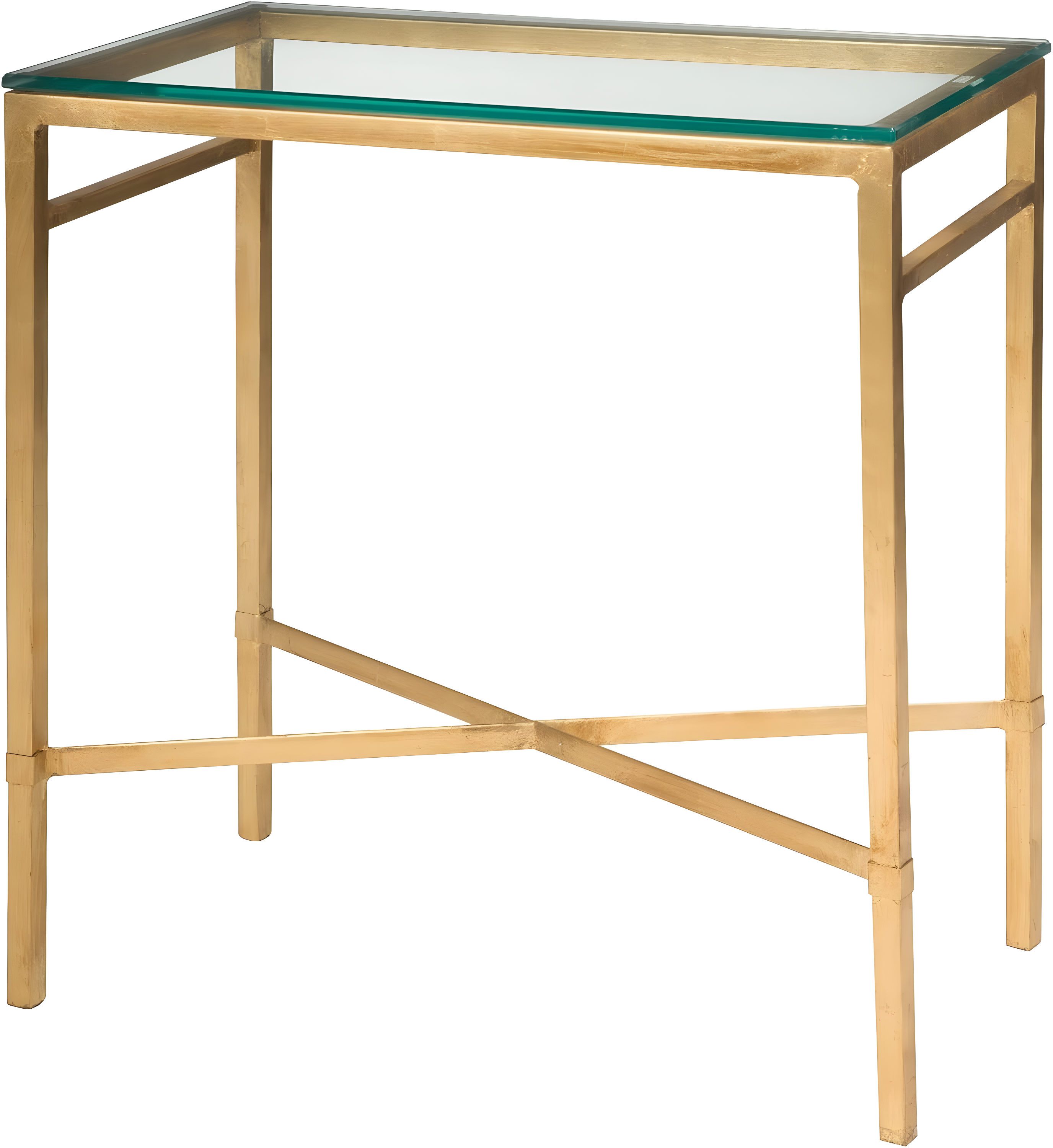 Viggo Antique Silver Glass Side Table - AMH8300B - Silver/Glass - Safavieh Couture