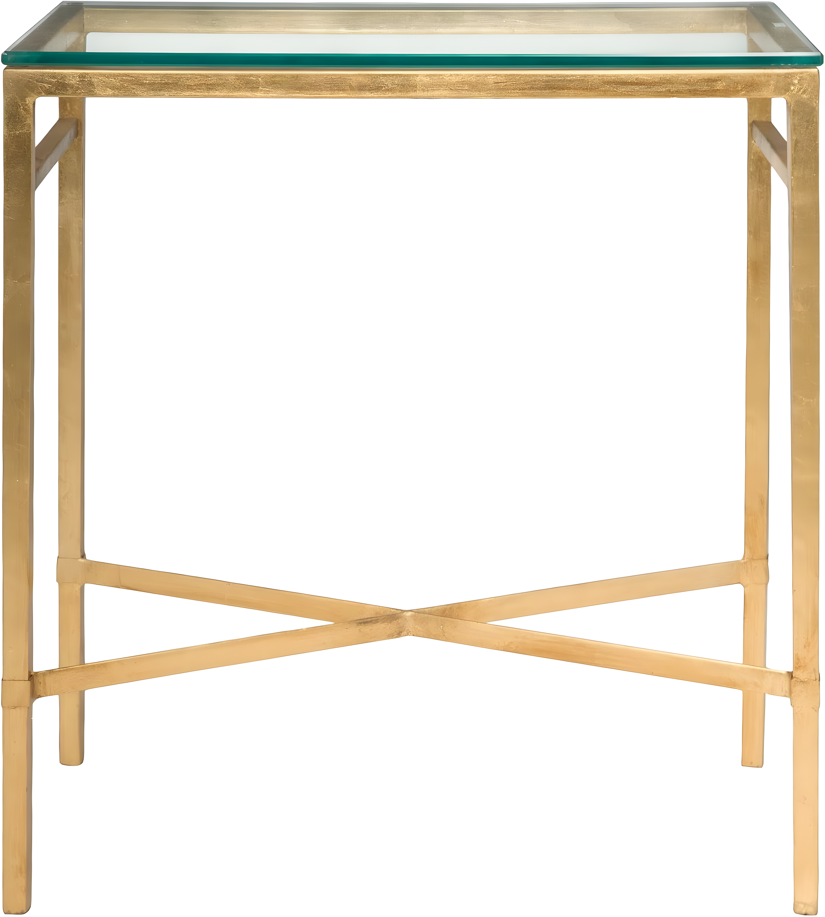 Viggo Antique Silver Glass Side Table - AMH8300B - Silver/Glass - Safavieh Couture