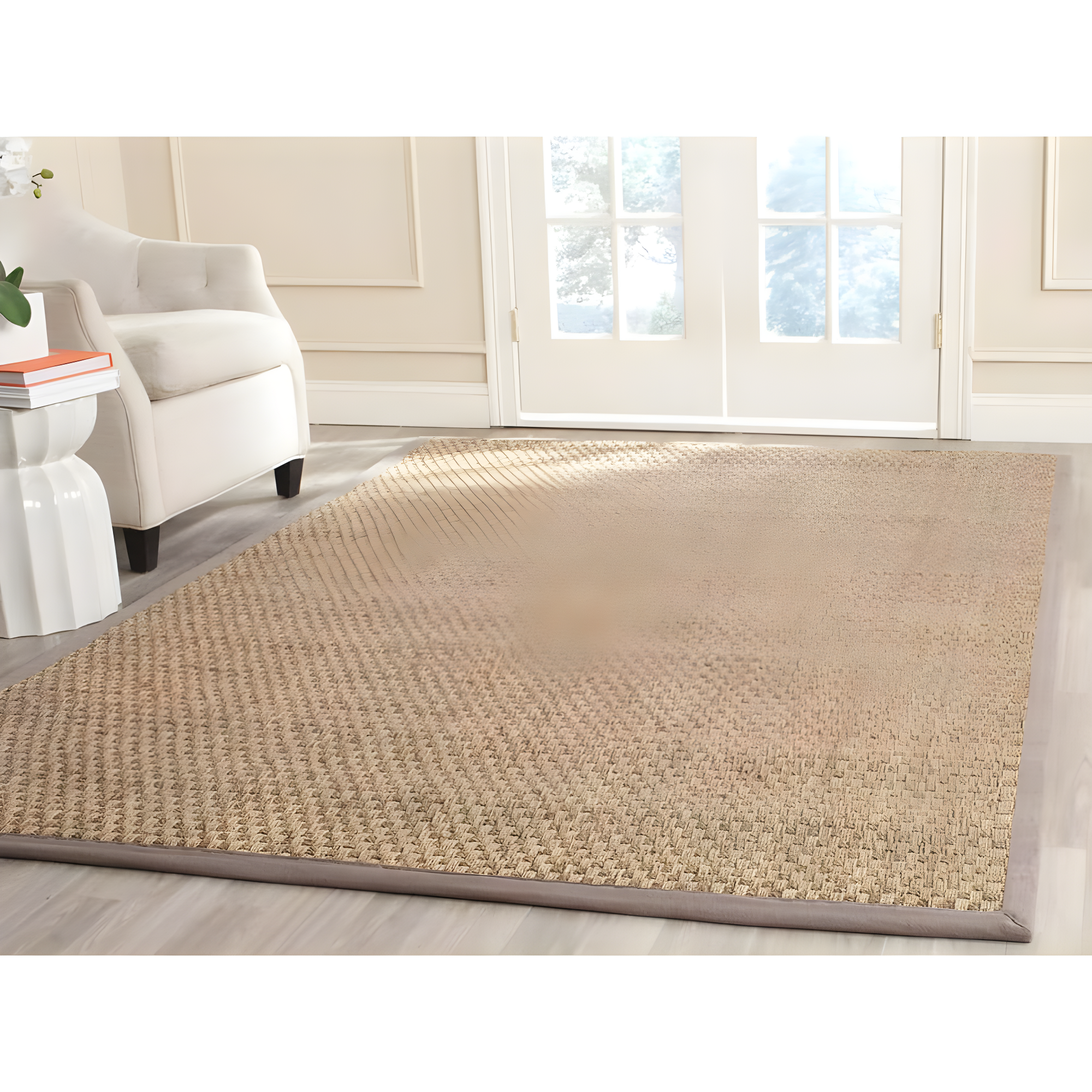 Natural Fiber NF114 Power Loomed Indoor Area Rug - Natural/Grey - 7'x7' - Safavieh.