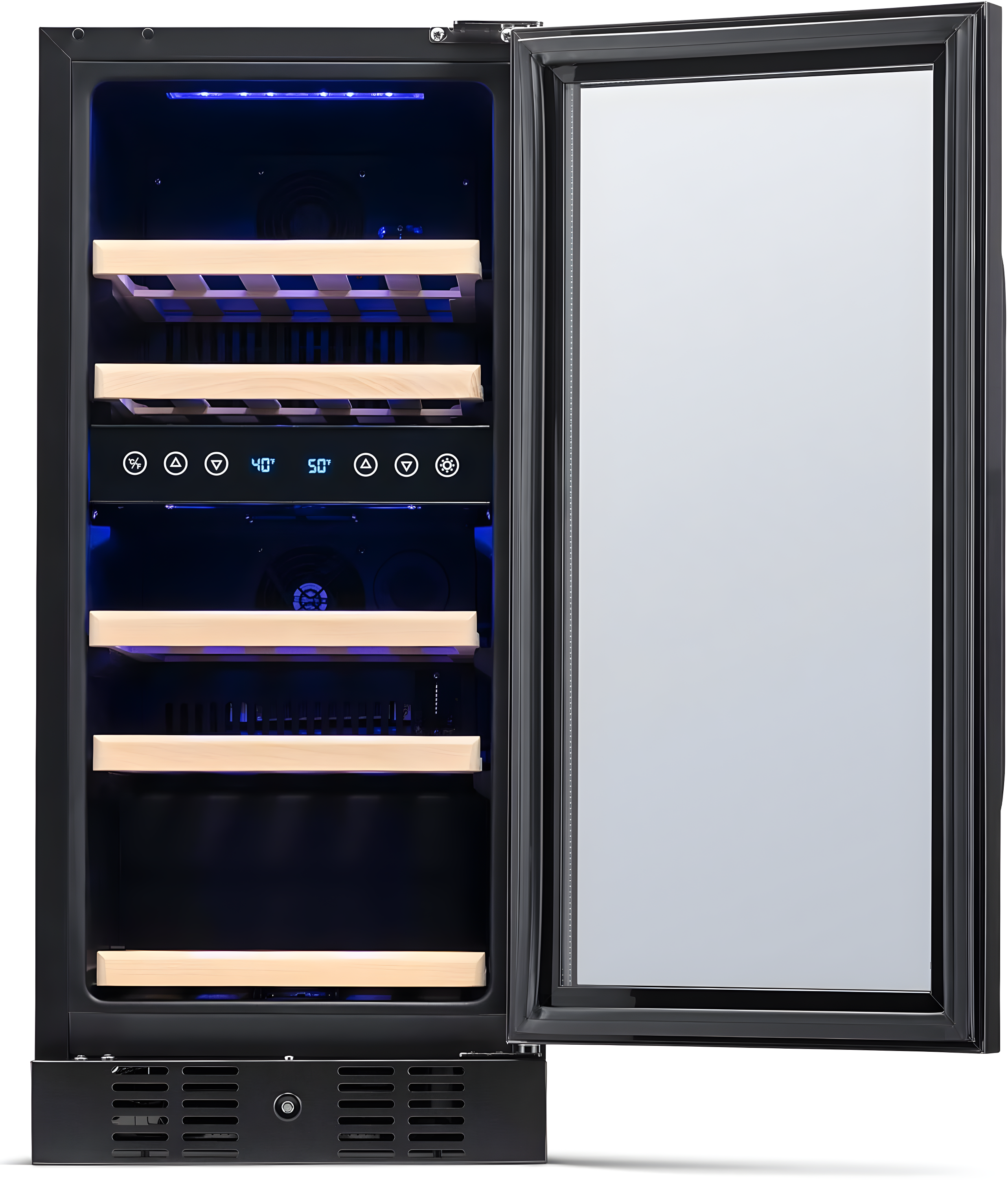 Newair 29 Bottle Stainless Steel Dual Zone Freestanding/Built-In Wine Refrigerator