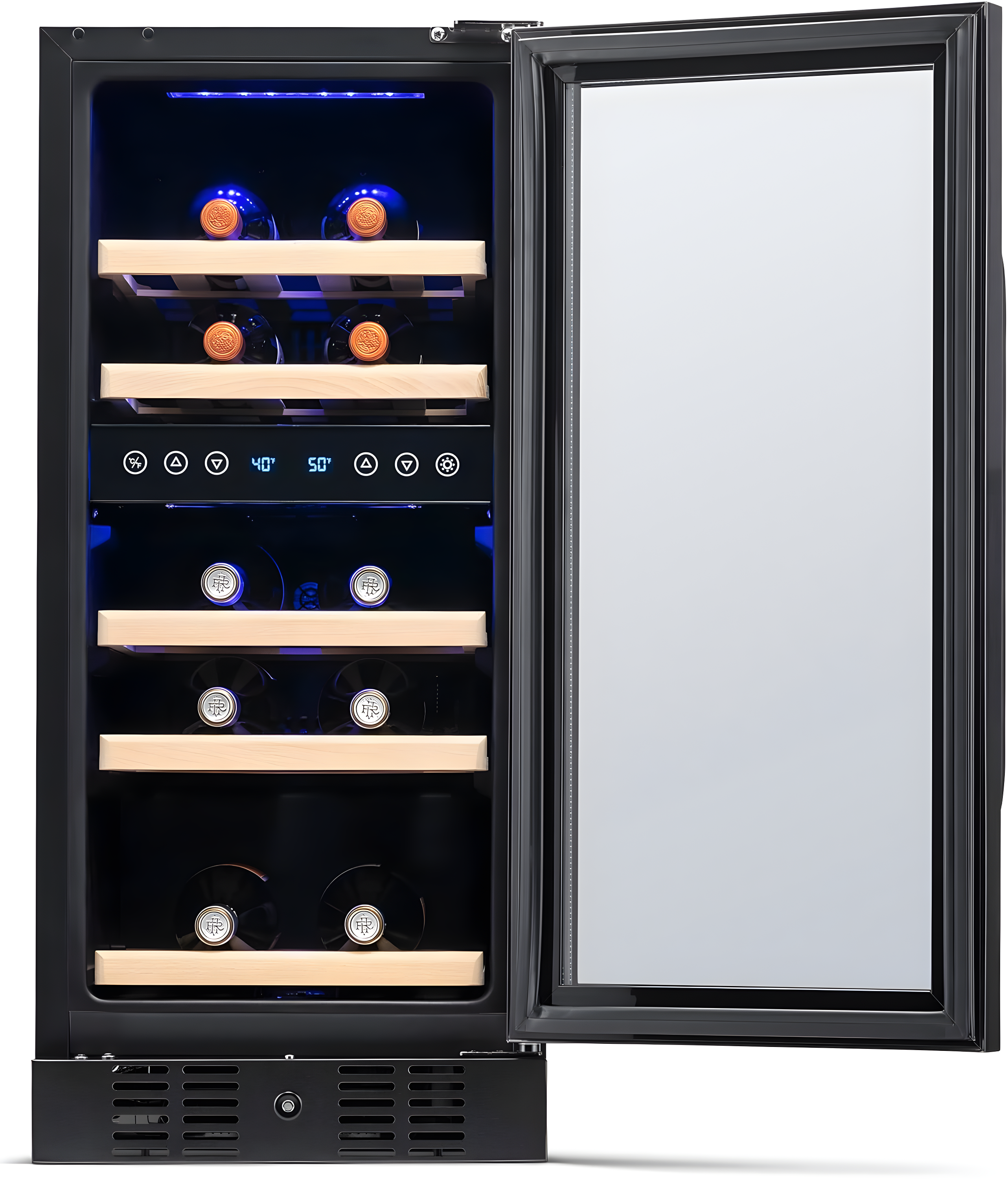 Newair 29 Bottle Stainless Steel Dual Zone Freestanding/Built-In Wine Refrigerator
