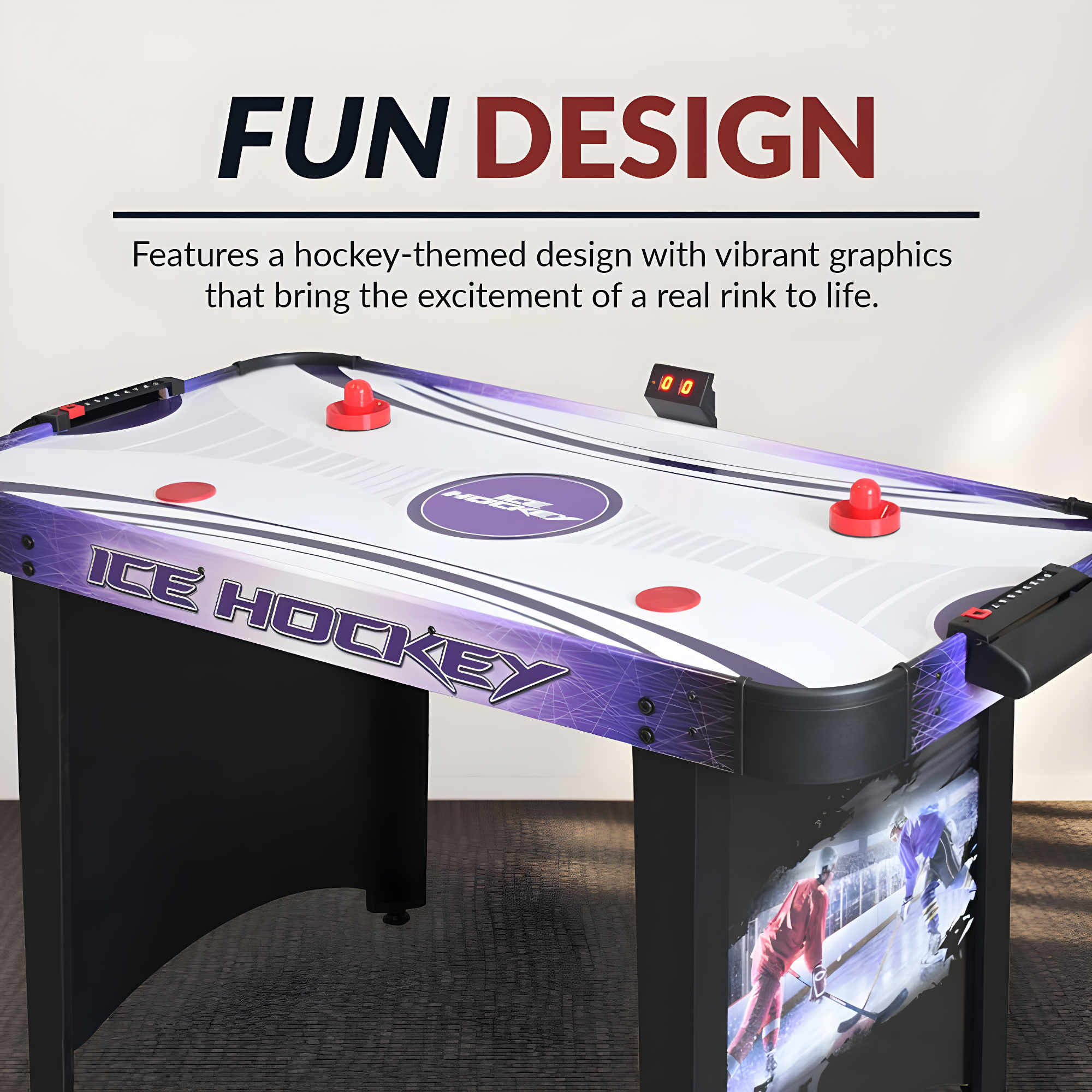 Hathaway Games Hat Trick 54" 2 -Player Air Hockey Table with Manual Scoreboard