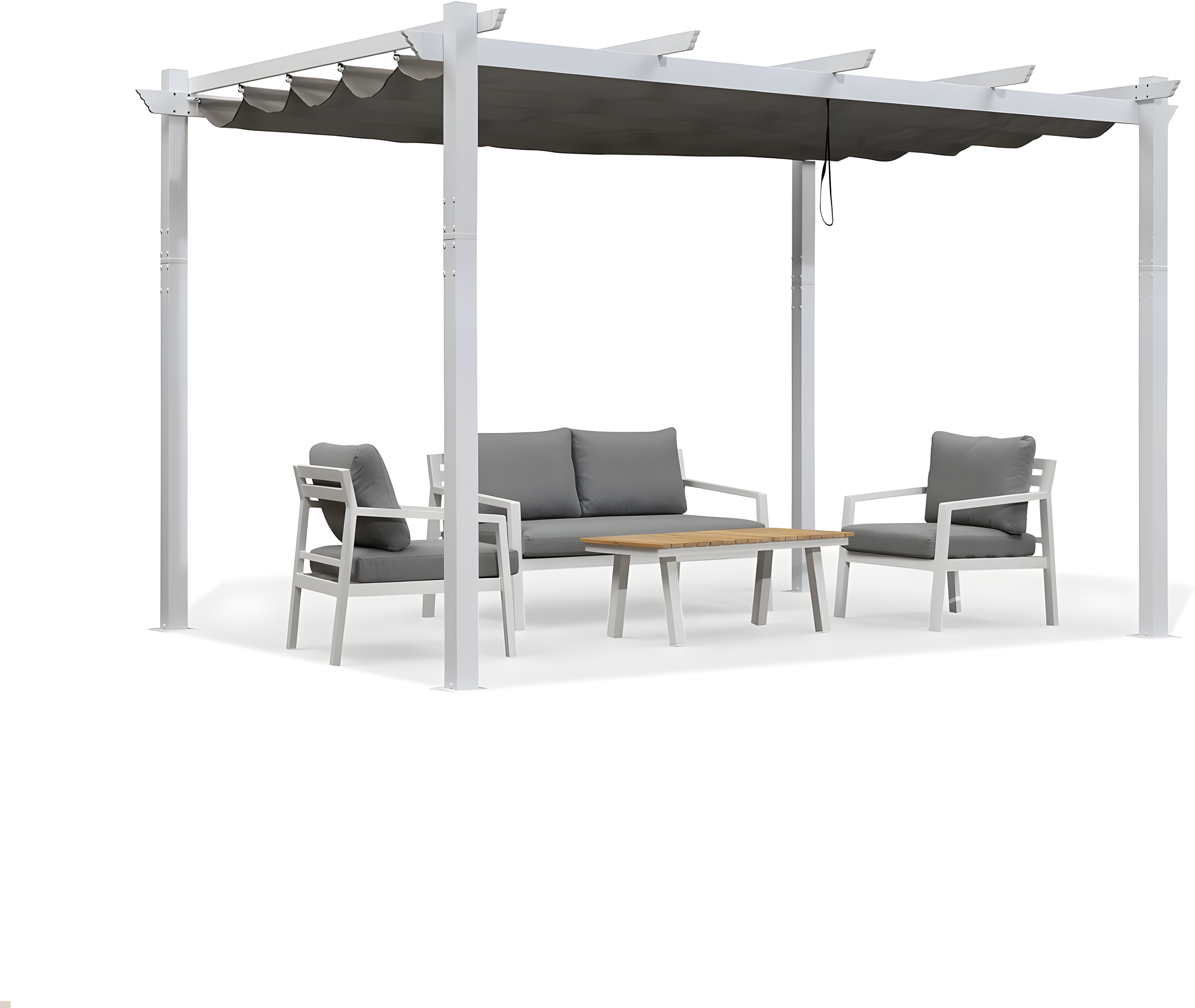 PURPLE LEAF Pergola 10' X 13' Outdoor Retractable Metal Patio Pergola with Shade Cover for Garden Yard Pavilion Grill for Beach Deck Gazebo, Terra