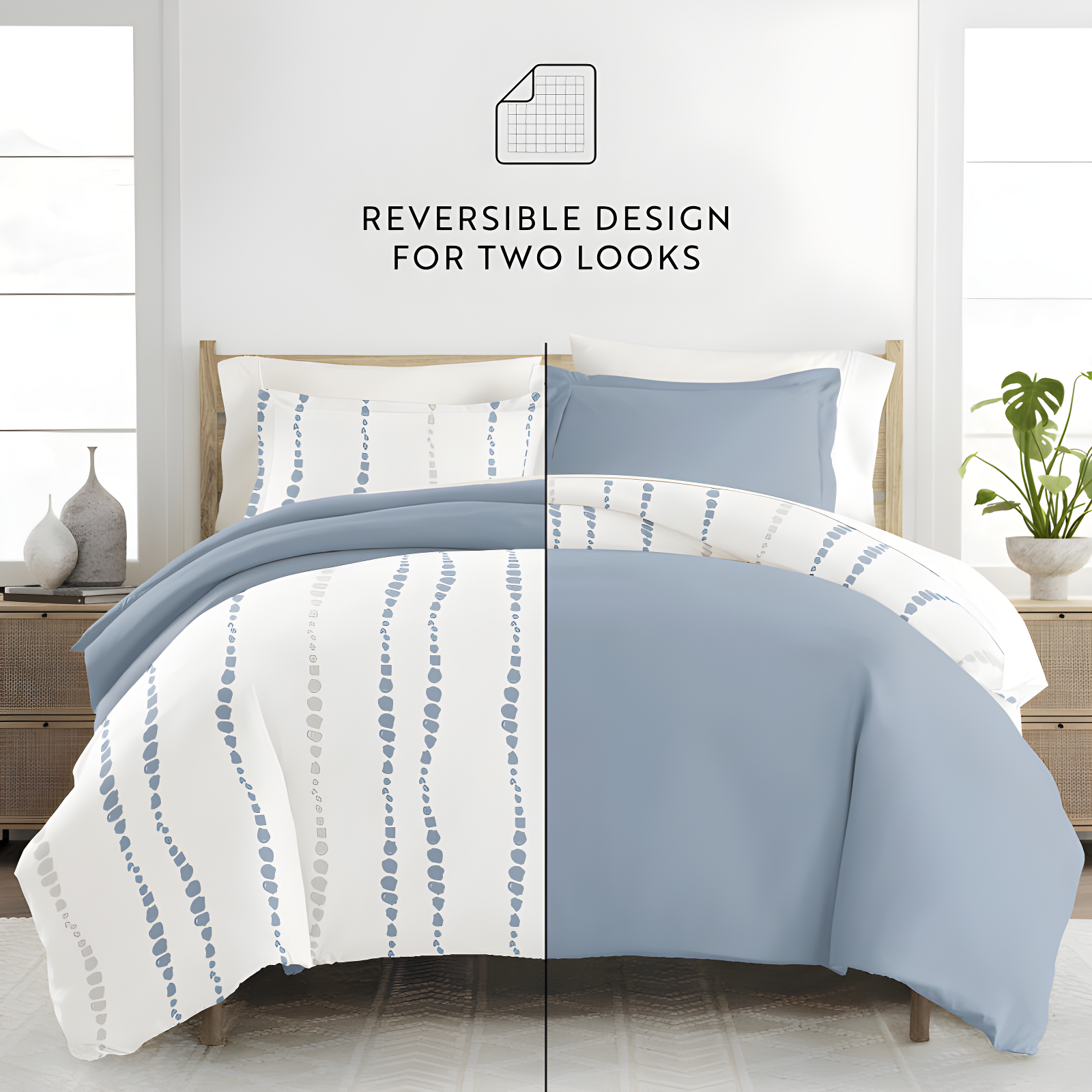 IEnjoy Home Urban Vibe Pattern Reversible Duvet Cover Set