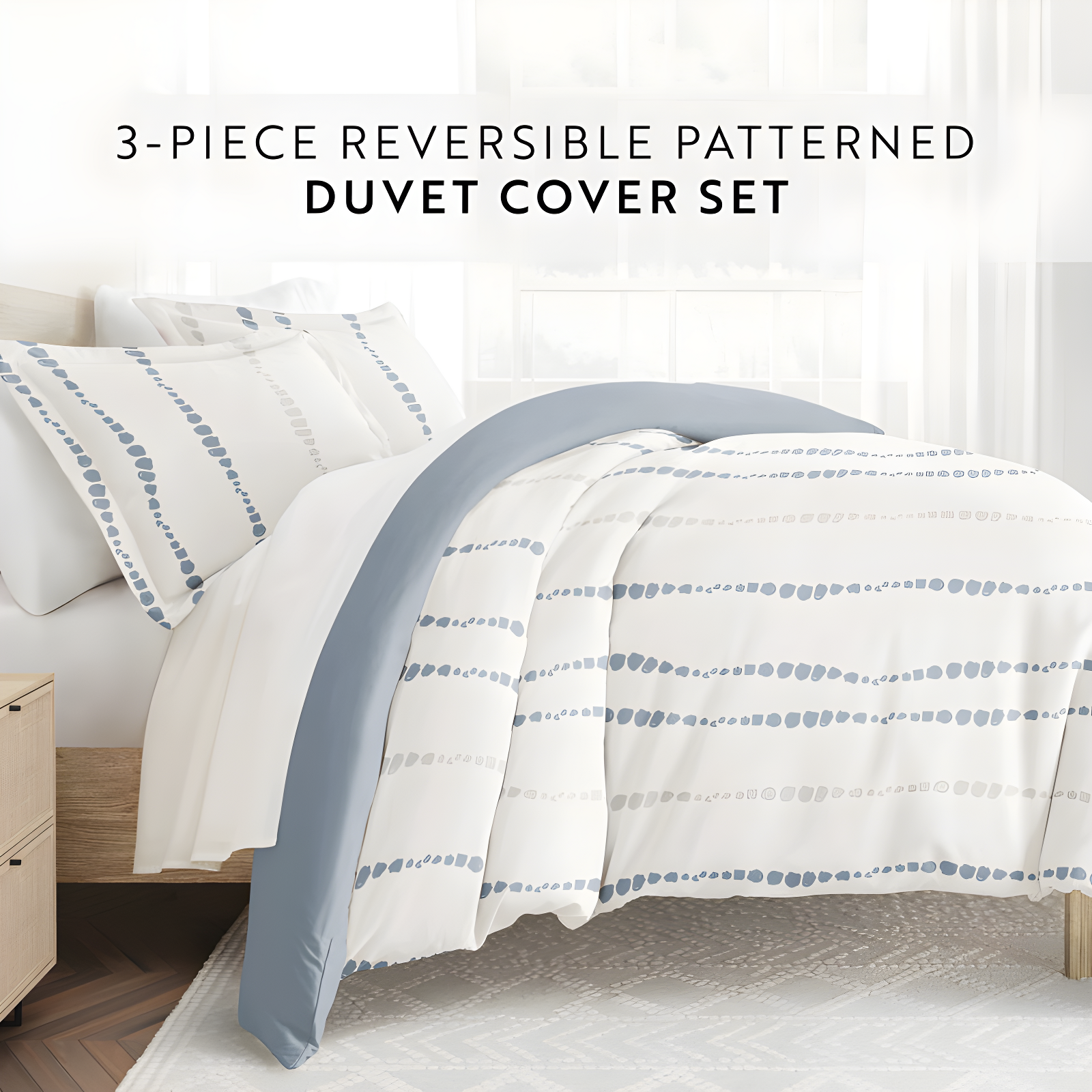 IEnjoy Home Urban Vibe Pattern Reversible Duvet Cover Set