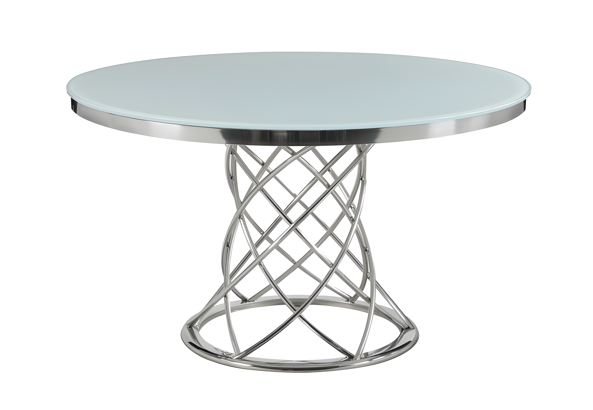 Ida Round Glass Top Metal Base Dining Table