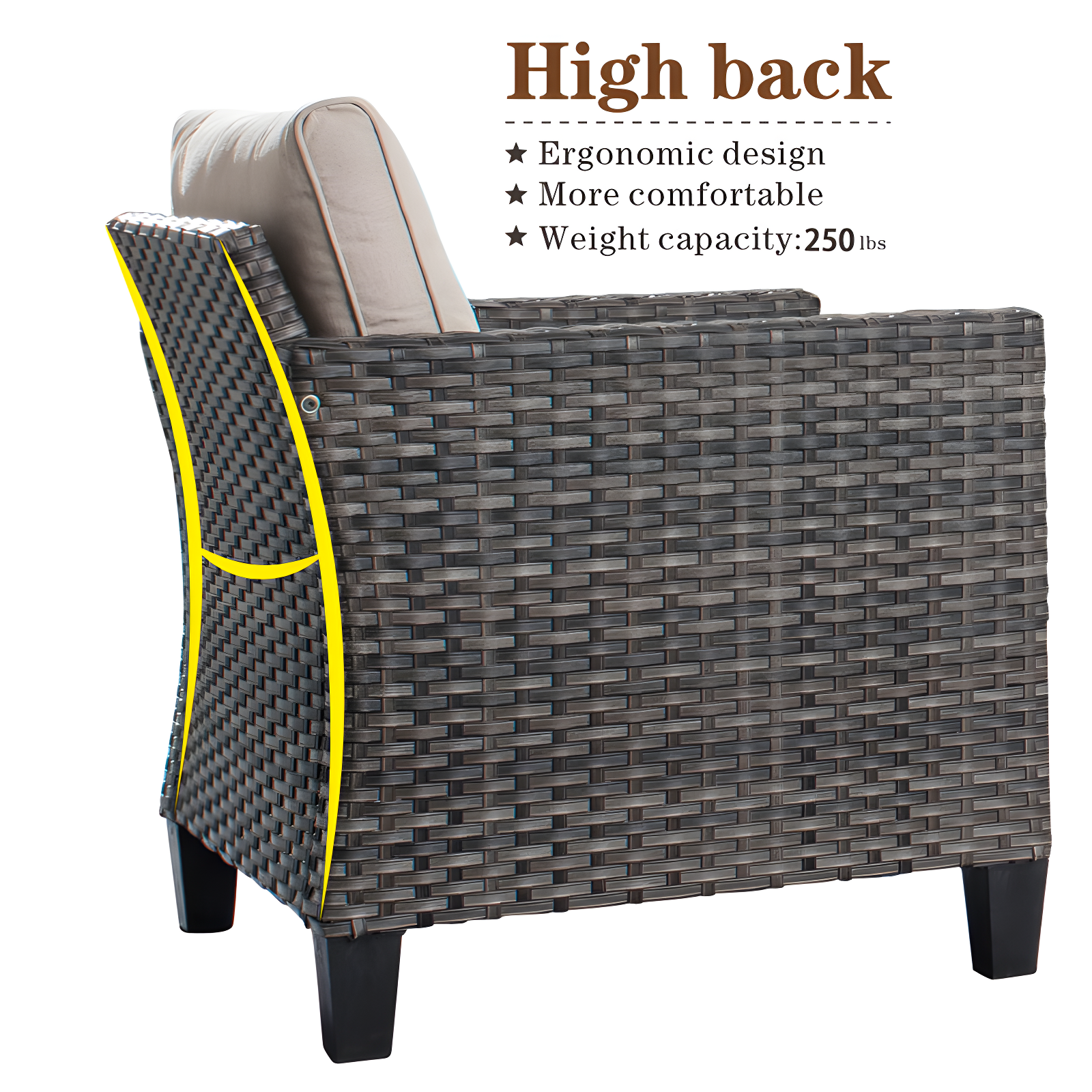 Harbin 5 Piece Rattan Sofa Seating Group with Cushions