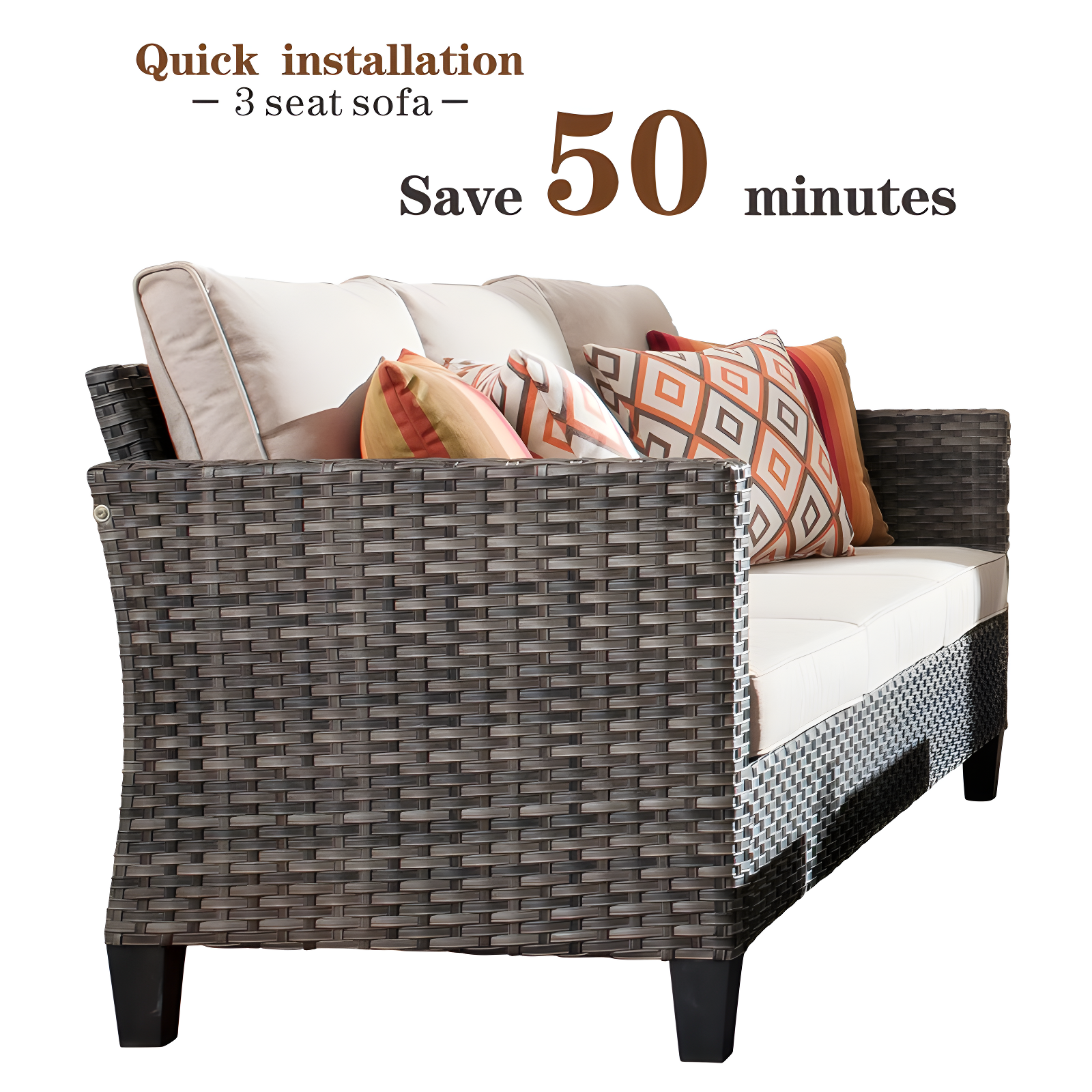 Harbin 5 Piece Rattan Sofa Seating Group with Cushions