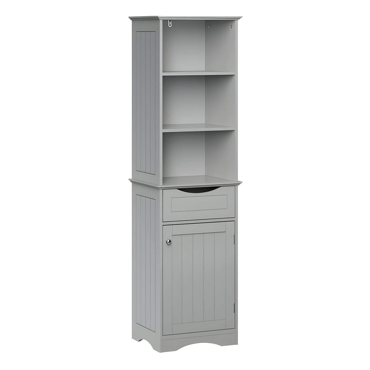 RiverRidge Home RiverRidge Ashland Tall Bathroom Storage Linen Cabinet and Organizer with Drawer and Shelves