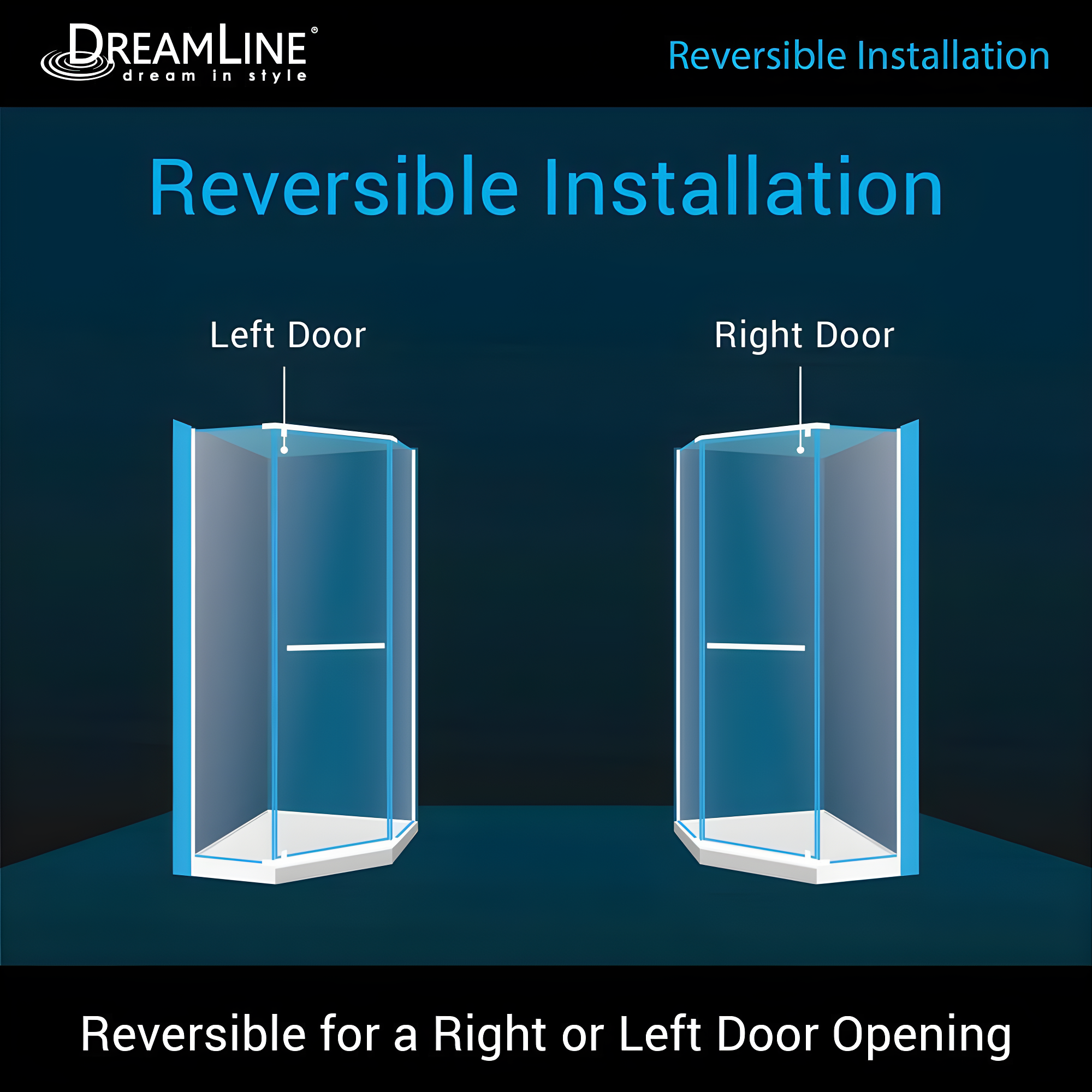 DreamLine Prism 40" x 74.75" Neo-Angle Pivot Shower Enclosure