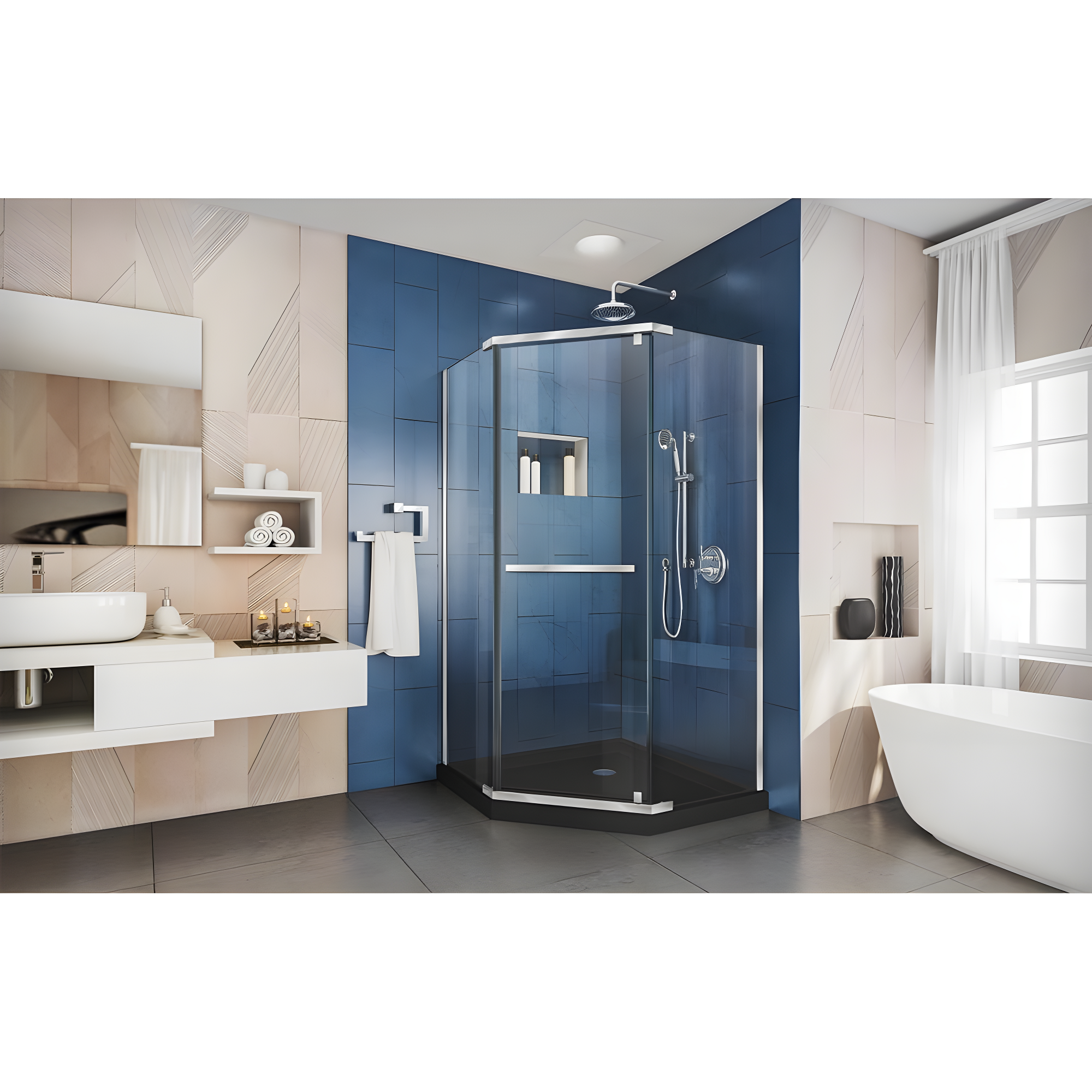 DreamLine Prism 40" x 74.75" Neo-Angle Pivot Shower Enclosure