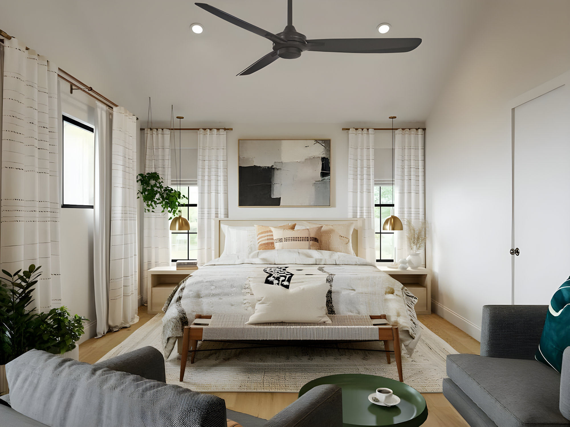 52" Rudolph 3-Blade Propeller Ceiling Fan with Wall Control