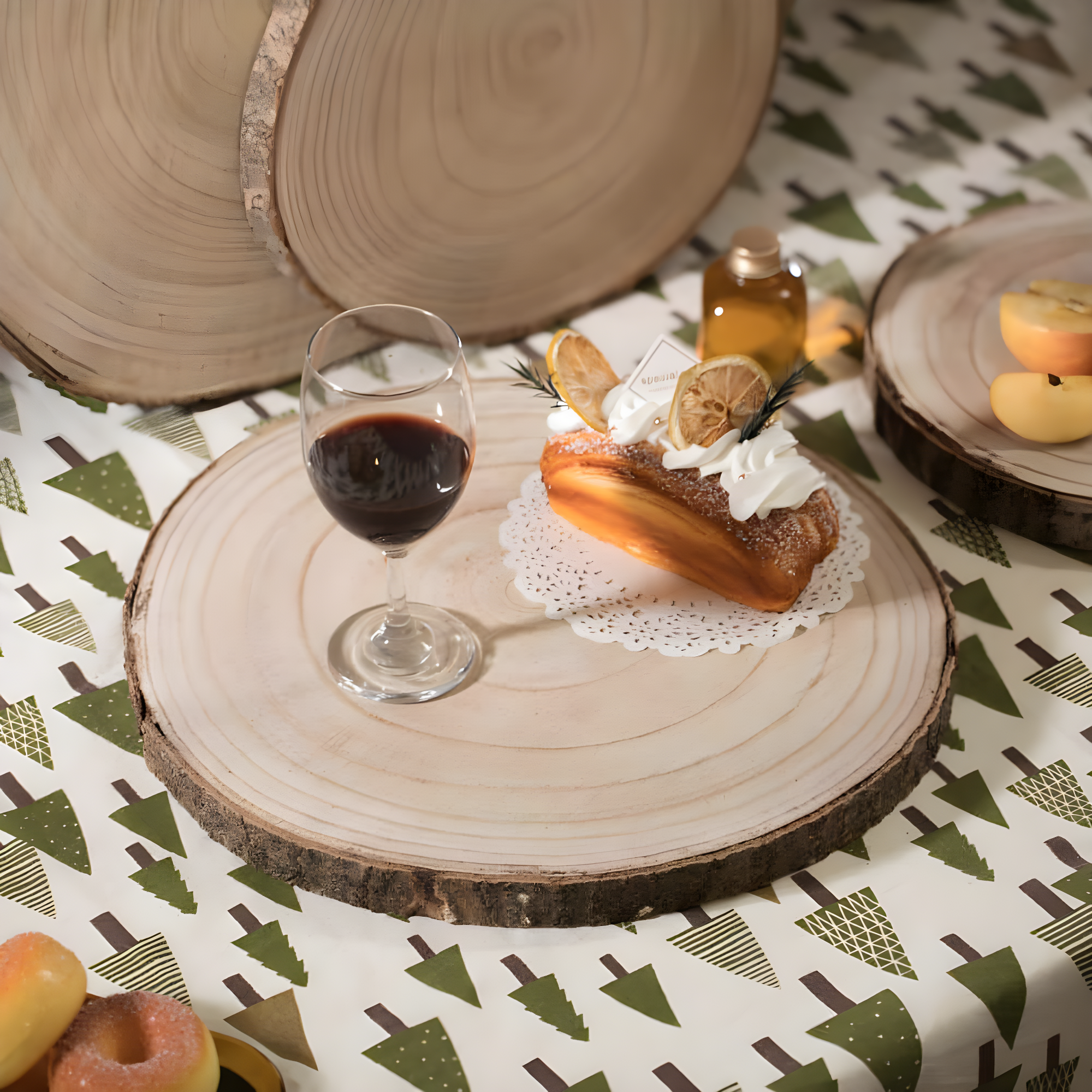 Vintiquewise Barky Natural Wood Slabs Rustic Ornament Slice Tray Table Charger -Approximately  12 Inch Dia